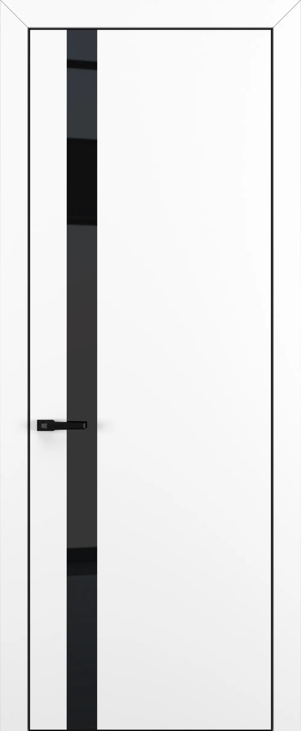 Квалитет К2 Black Classic 800*2000 Белый матовый ALU Черная с 4-х зпп Eclipse 3.0 под 2 петли зпз 196 REVERS R