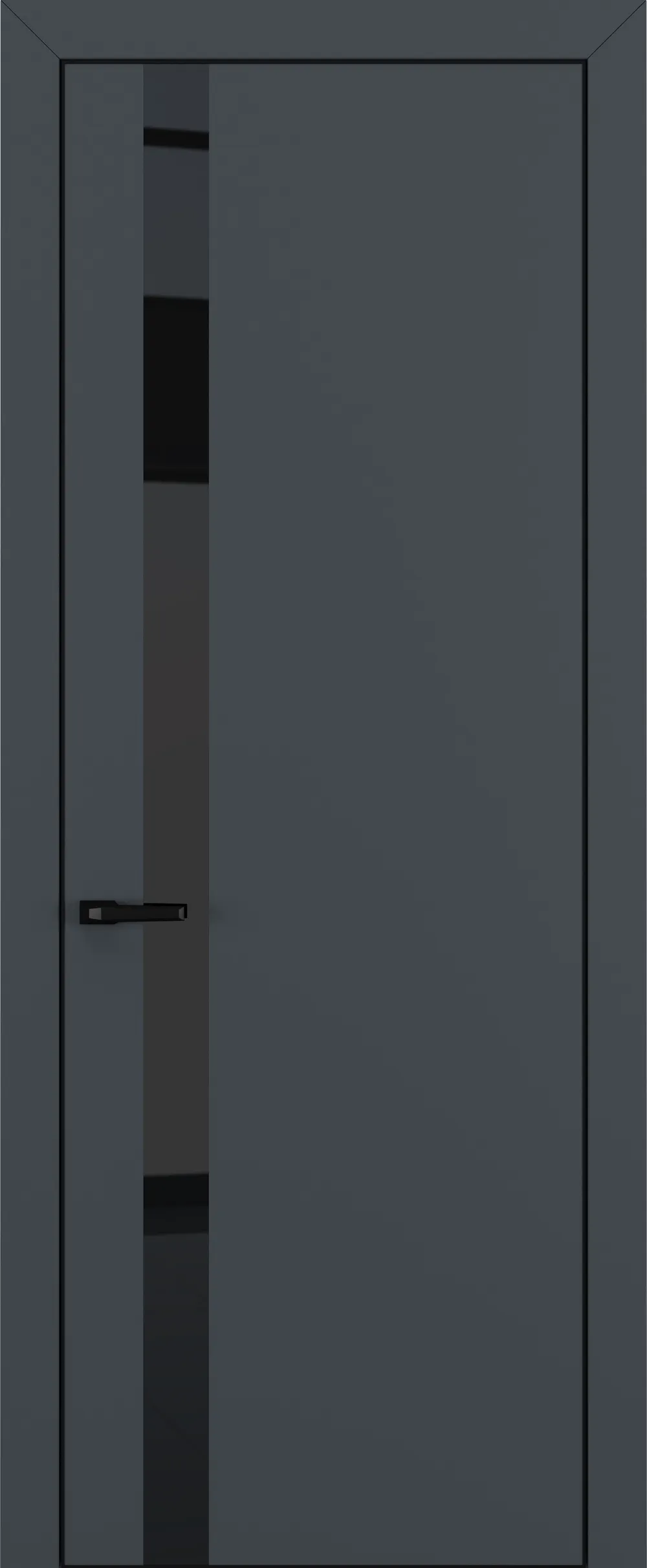 Квалитет К2 Black Classic 800*2000 Графит премьер мат ALU Черная с 4-х зпп Eclipse 3.0 под 2 петли зпз 196 REVERS L