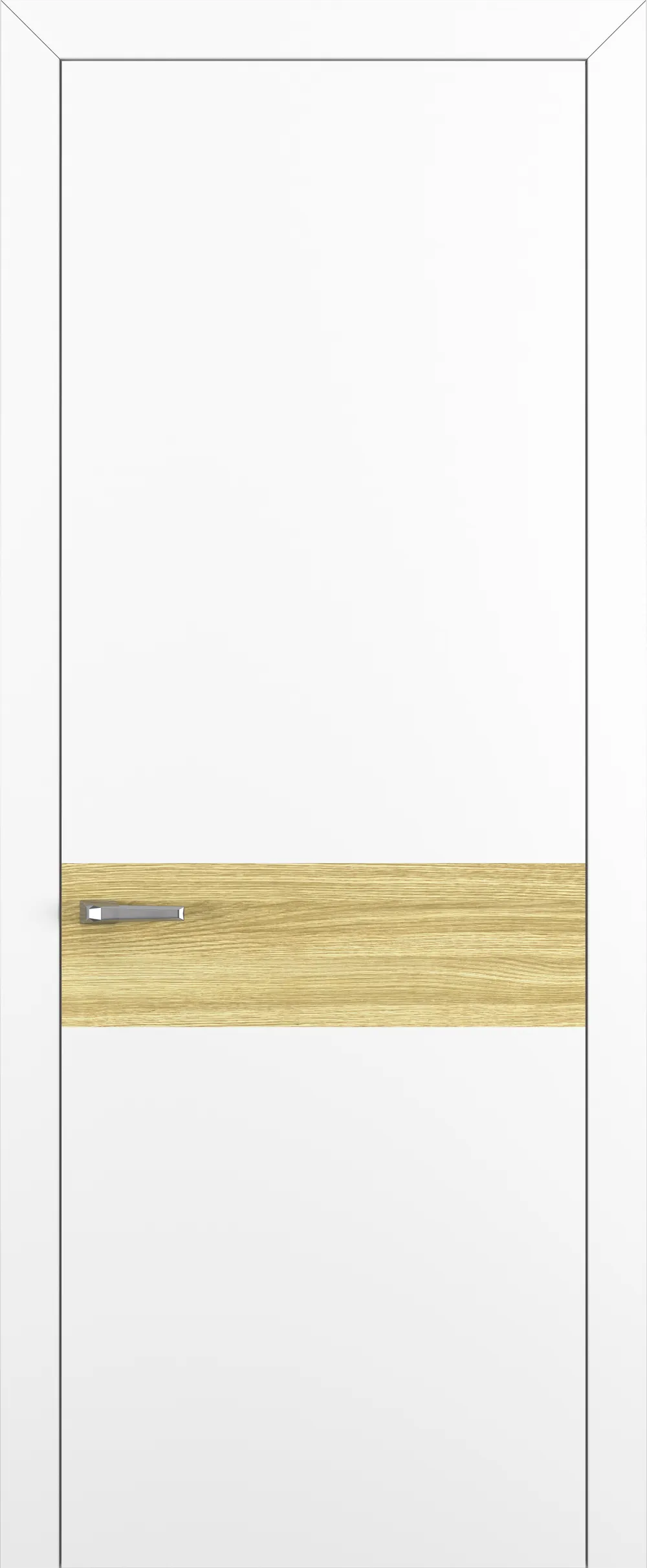 Квалитет К6 Вставка Дуб натуральный 800*2000 Белый матовый ABS зпп Eclipse под 2 петли зпз 196