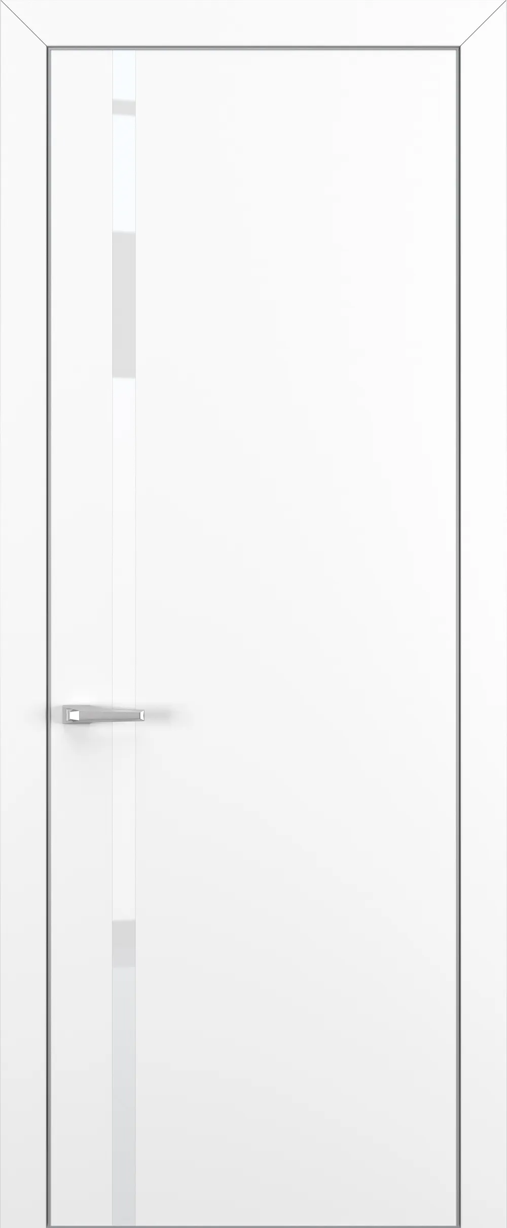 Квалитет К1 Lacobel White Pure 800*2000 Белый матовый ALU Серая с 4-х зпп Eclipse под 2 петли зпз 196