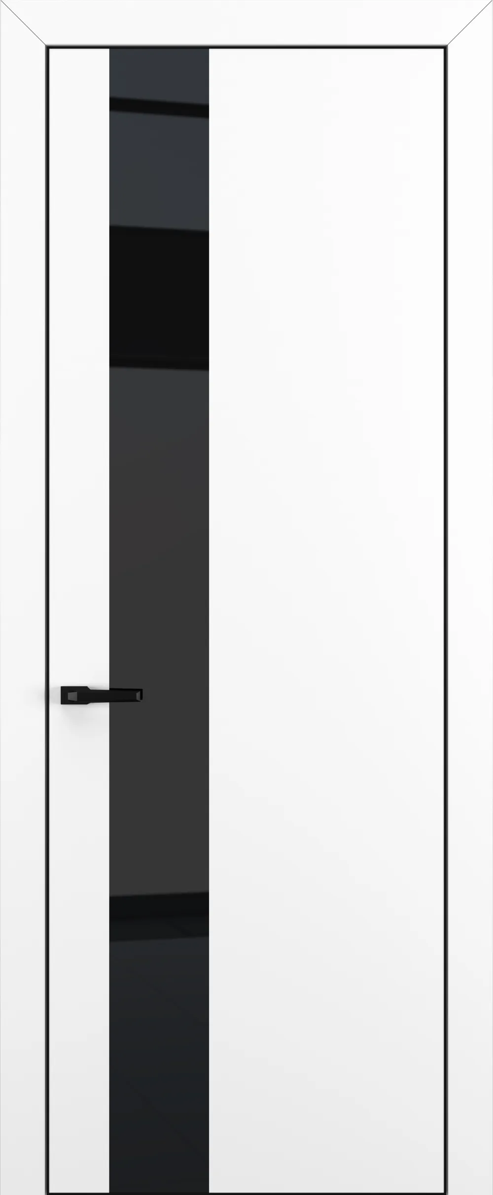 Квалитет К3 Black Classic 800*2000 Белый матовый ALU Черная с 4-х зпп Eclipse 3.0 под 2 петли зпз 196 REVERS R