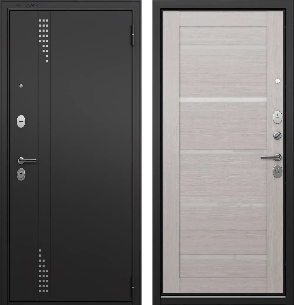 T2 TRUST ECO MP RL-11 Черный муар - Е-142 Lacobel White Бьянко ларче 