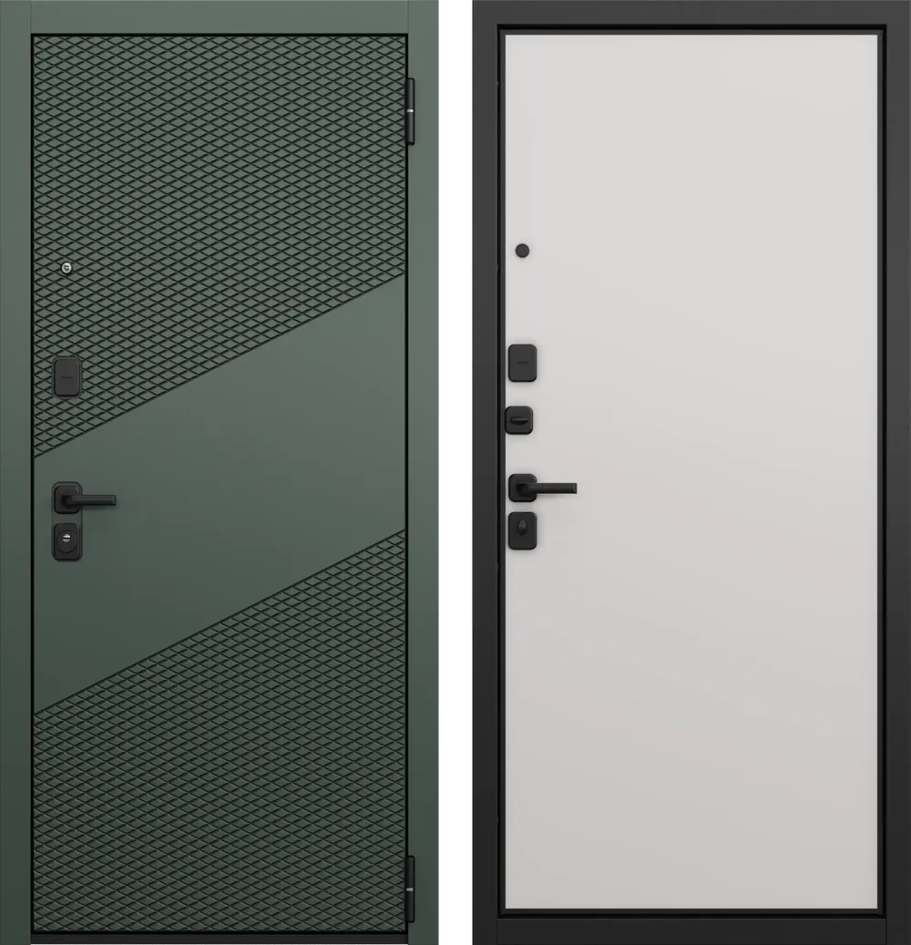 T4 TRUST ECO PP Черный муар металлик Е-163 Авокадо/Е-100 Эмаль белоснежный 860*2050 L