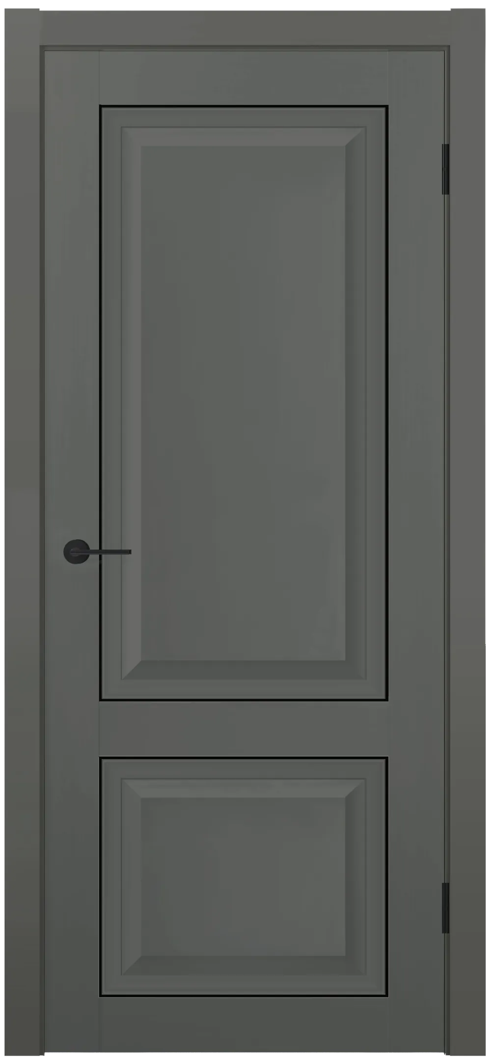 KX 72 ДГ 800*2000 Графит полипропилен Молдинг Черный