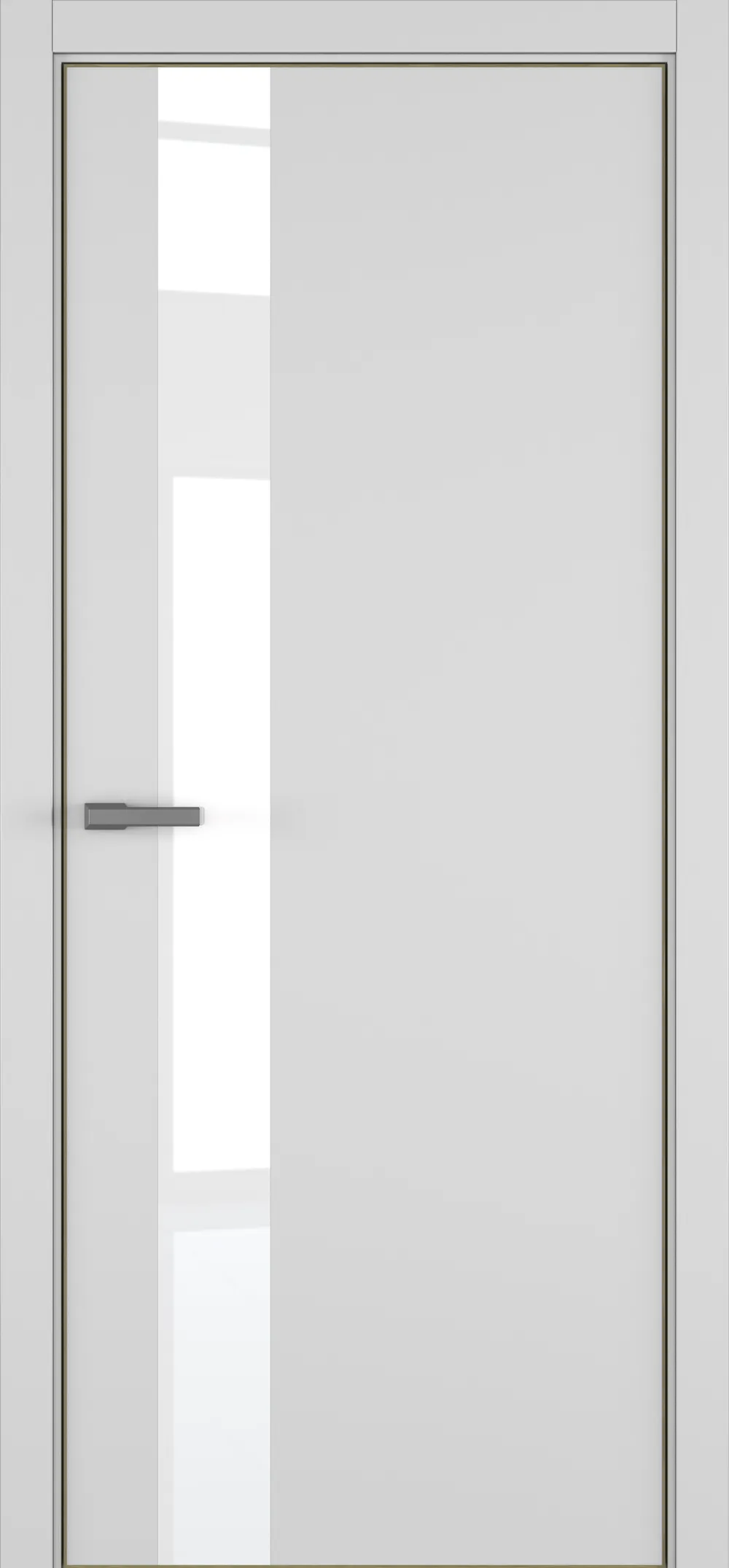 H3 ДО ART Lite White Pure 800*2000 Светло-серая эмаль ALU Золотая с 4-х