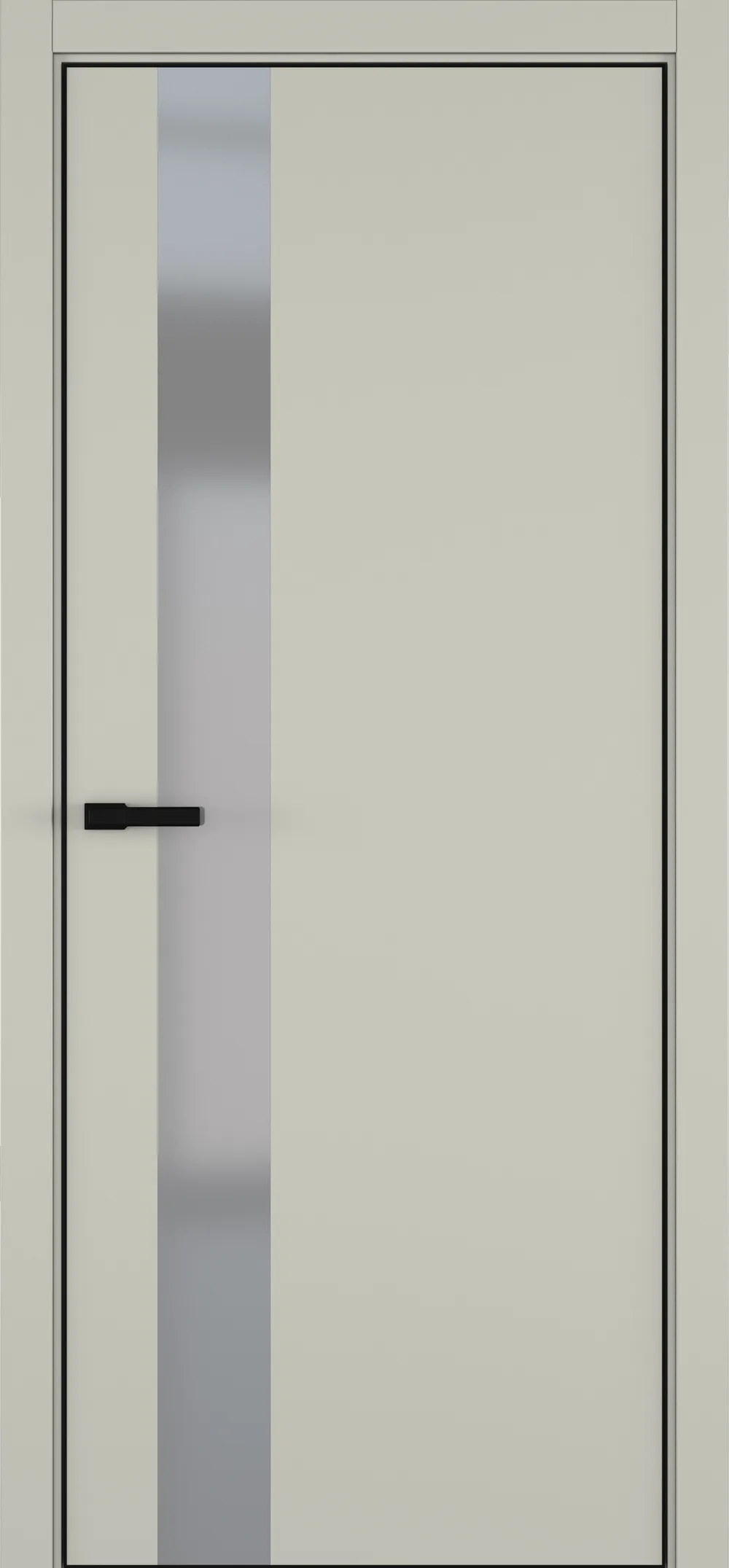 H3 ДО ART Lite серый мат. 800*2000 RAL 7044 ALU Черная с 4-х