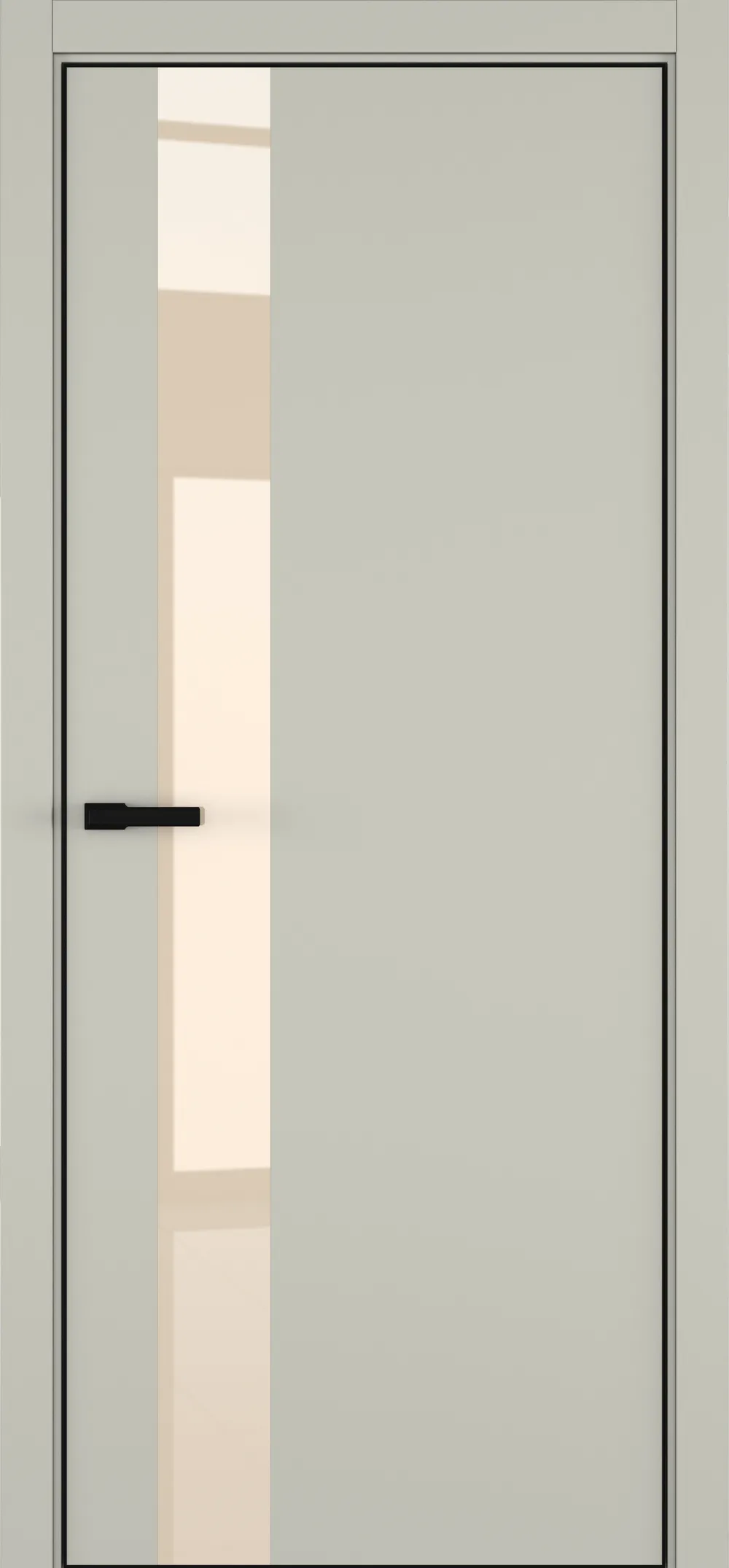 H3 ДО ART Lite бежевый лак 800*2000 RAL 7044 ALU Черная с 4-х