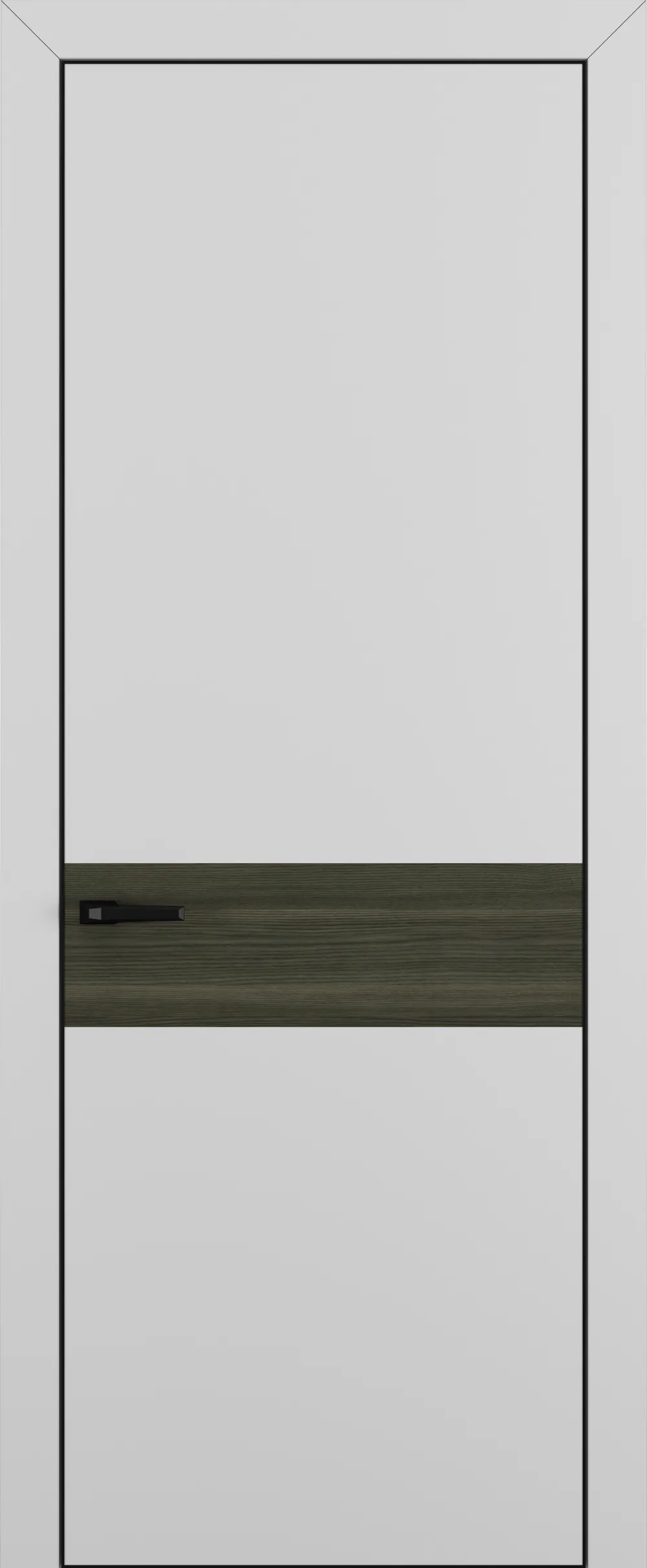 Квалитет К6 Вставка Дуб темный 800*2000 Матовый серый ALU Черная с 4-х зпп Eclipse под 2 петли зпз 196