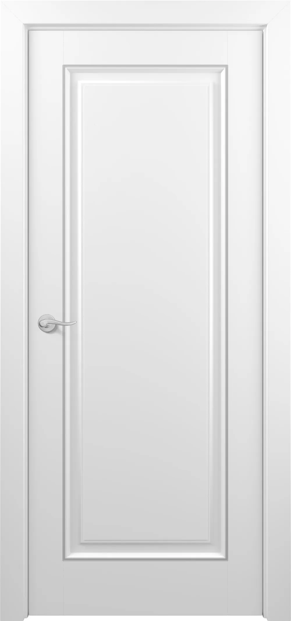 Неаполь ДГ ART Classic Т2 800*2000 Белая эмаль патина серебро (в канавку)
