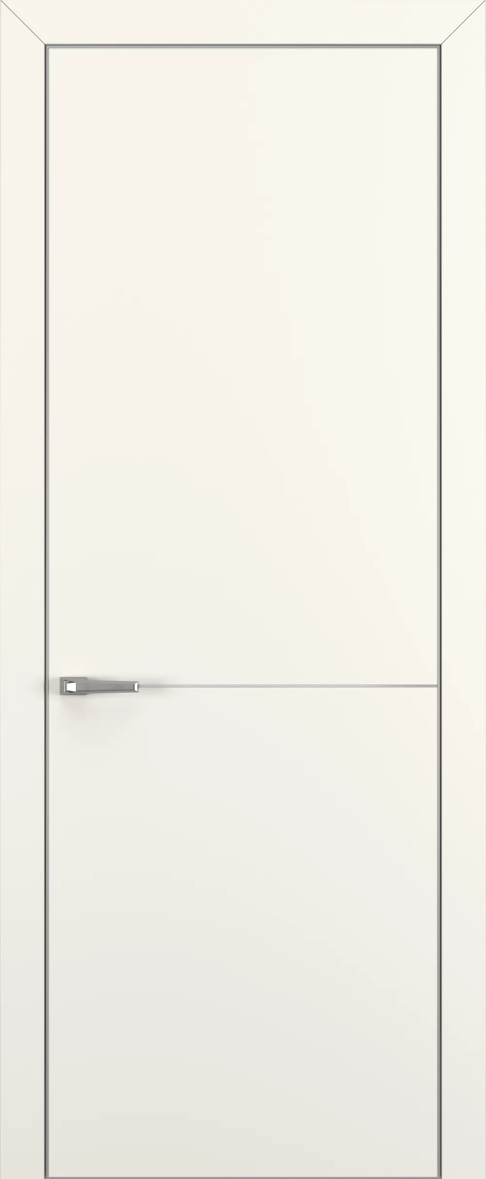 Квалитет К10 800*2000 Молочный матовый ALU Серая с 4-х молдинг серебро (Mh) зпп Eclipse 3.0 под 2 петли зпз 196 REVERS R