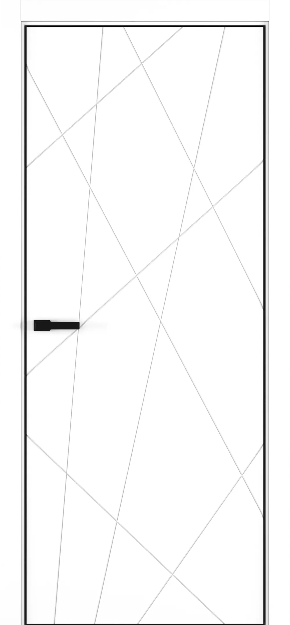 Chaos ДГ ART Lite 800*2000 Белая эмаль ALU Черная с 4-х зпз 196