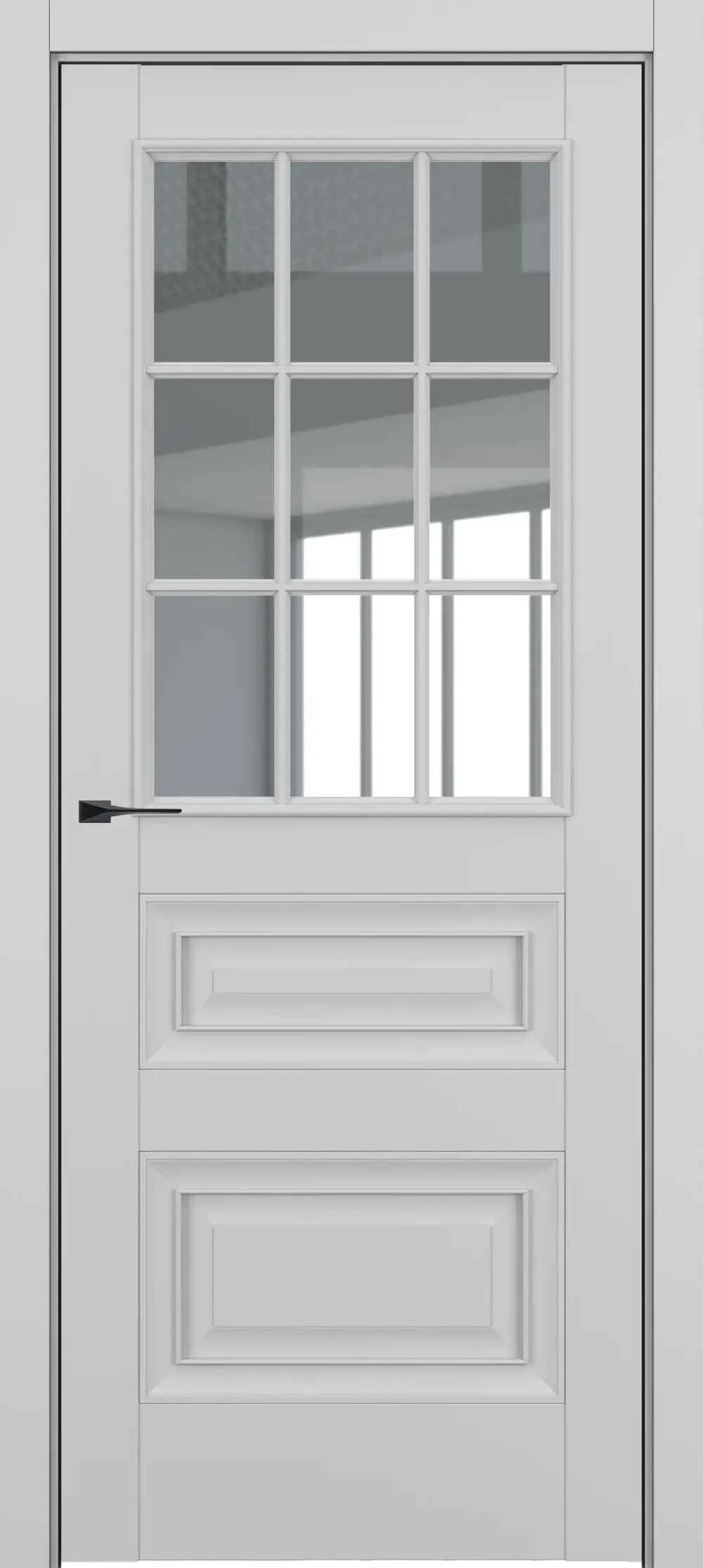 Ампир ДО Baguette АК B1 стекло прозрачное 800*2000 Матовый серый