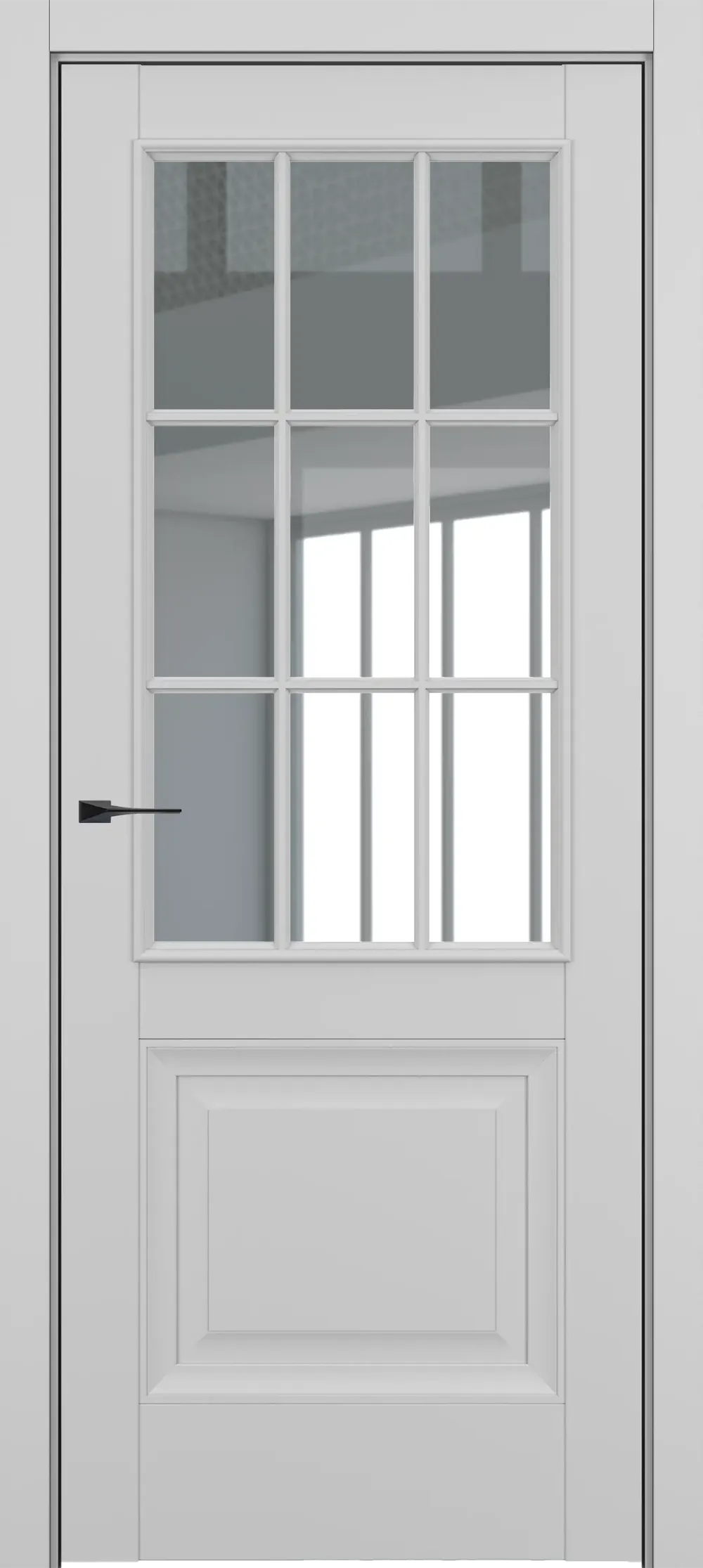 Венеция ДО Baguette АК B2 стекло прозрачное 800*2000 Матовый серый