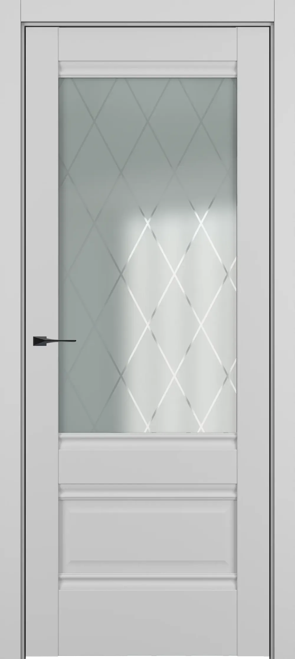 Турин ДО Baguette B4 Сатинато с рисунком ромб 800*2000 Матовый серый