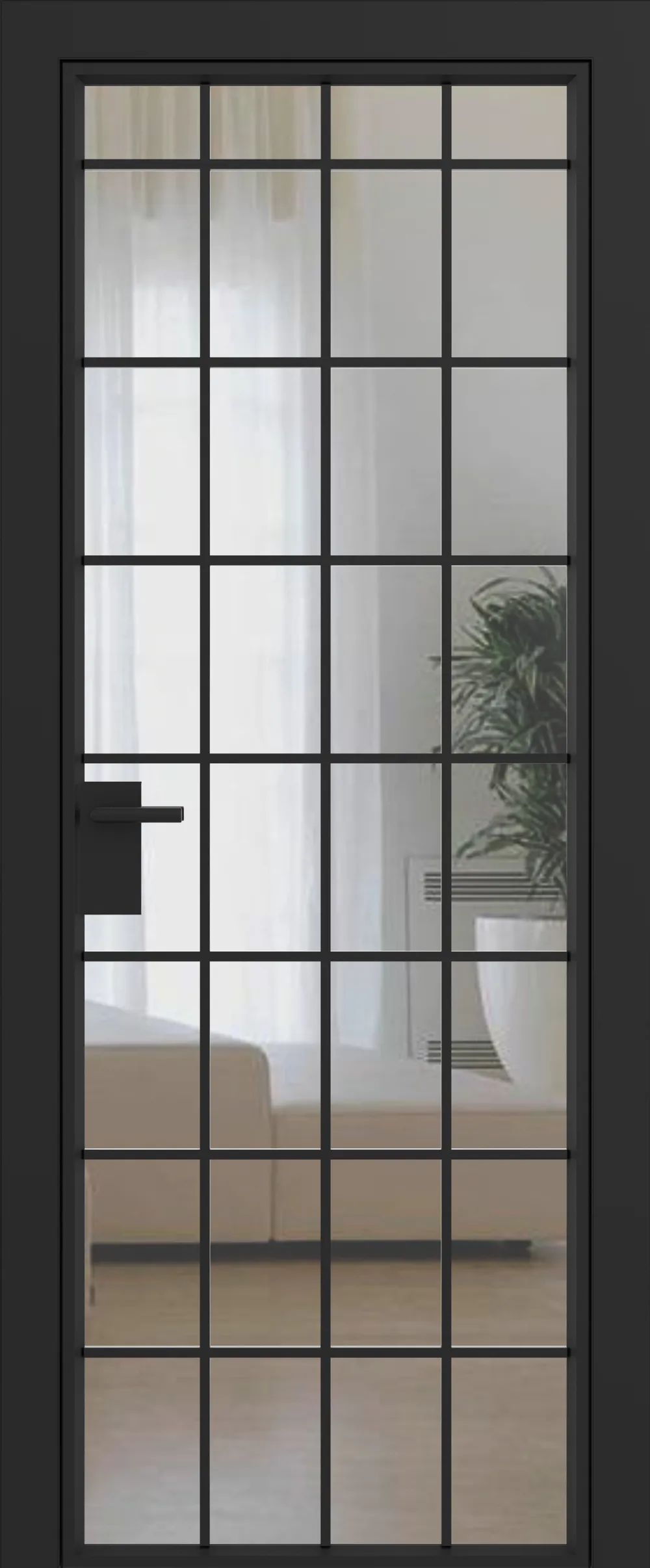 Дверное полотно Grafia прозрачное 800*2000 R05 Черный муар GARDENA Black зпз gardena зпп Otlav IN300 (2 шт)