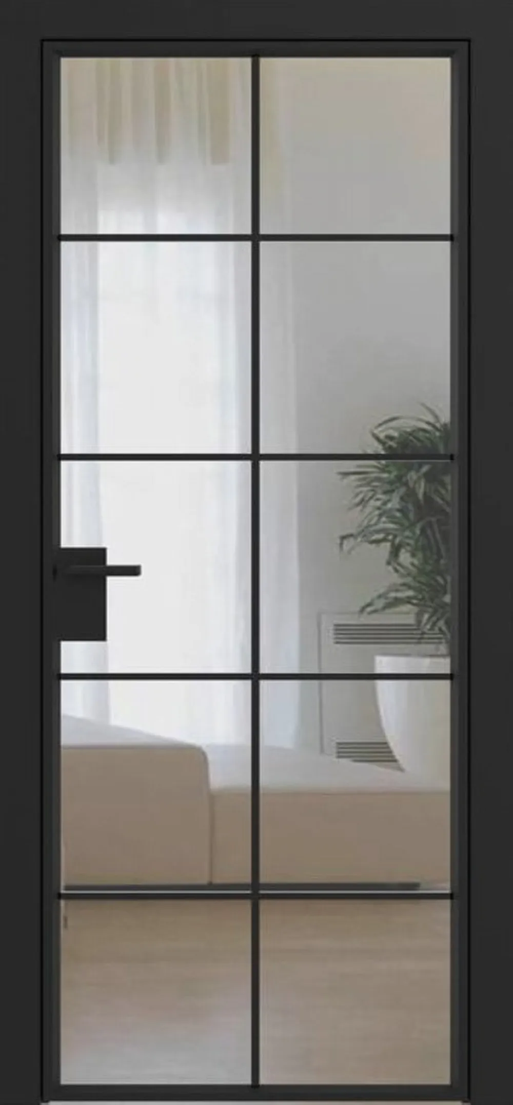 Дверное полотно Grafia прозрачное 800*2000 R44 Черный муар GARDENA Black зпз gardena зпп Otlav IN300 (2 шт)