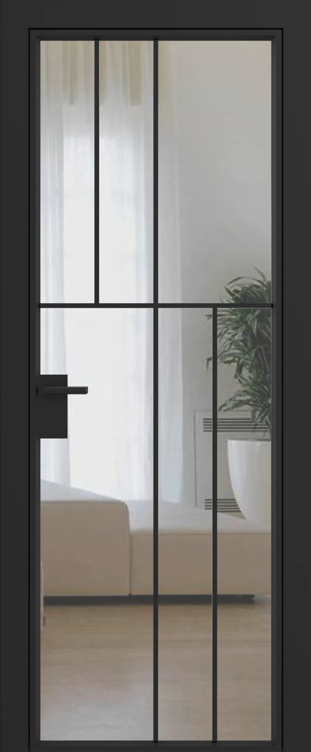 Дверное полотно Grafia прозрачное 800*2000 R09 Черный муар GARDENA Black зпз gardena зпп Otlav IN300 (2 шт)
