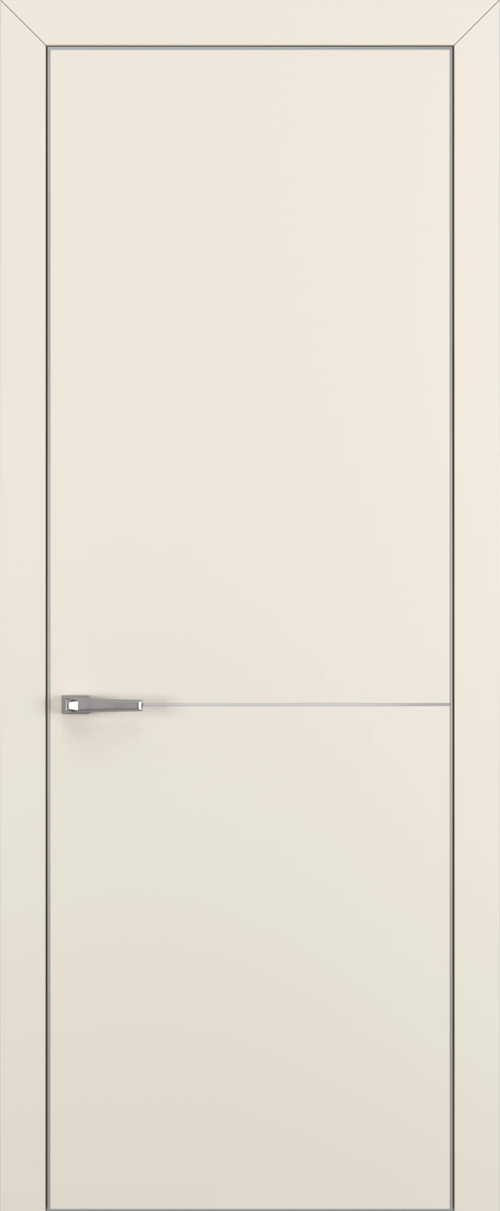 Квалитет К10 800*2000 Матовый крем ALU Серая с 4-х молдинг серебро (Mh) зпп Eclipse 3.0 под 2 петли REVERS L