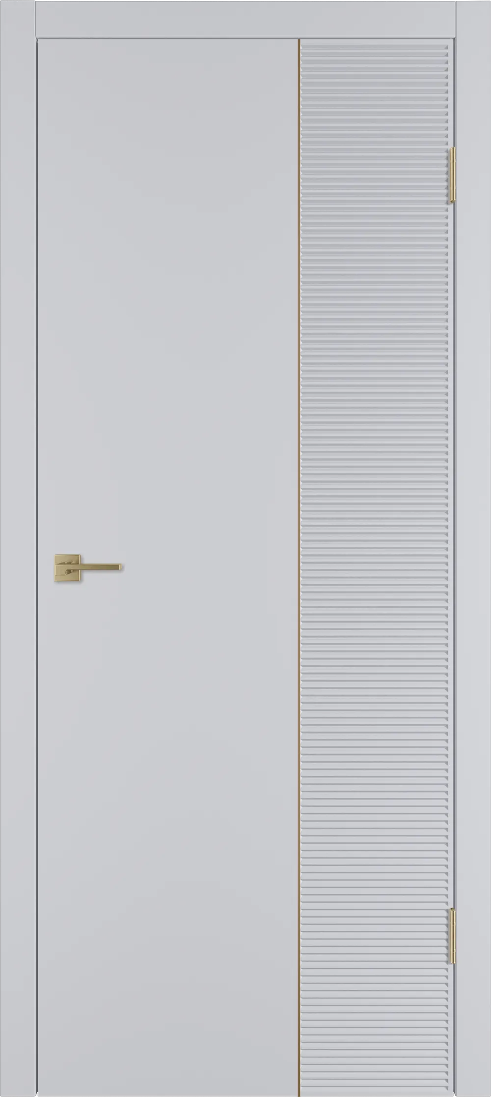 Integra 28.2 ДГ 800*2000 Светло-серая эмаль Молдинг Золото