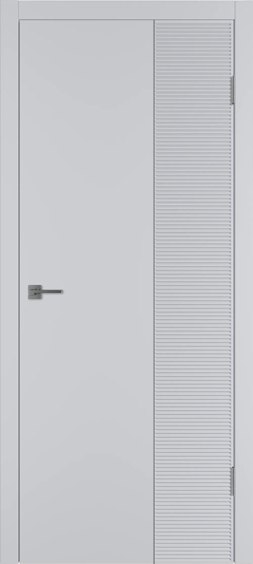 Integra 28.2 ДГ 800*2000 Светло-серая эмаль Молдинг Серебро
