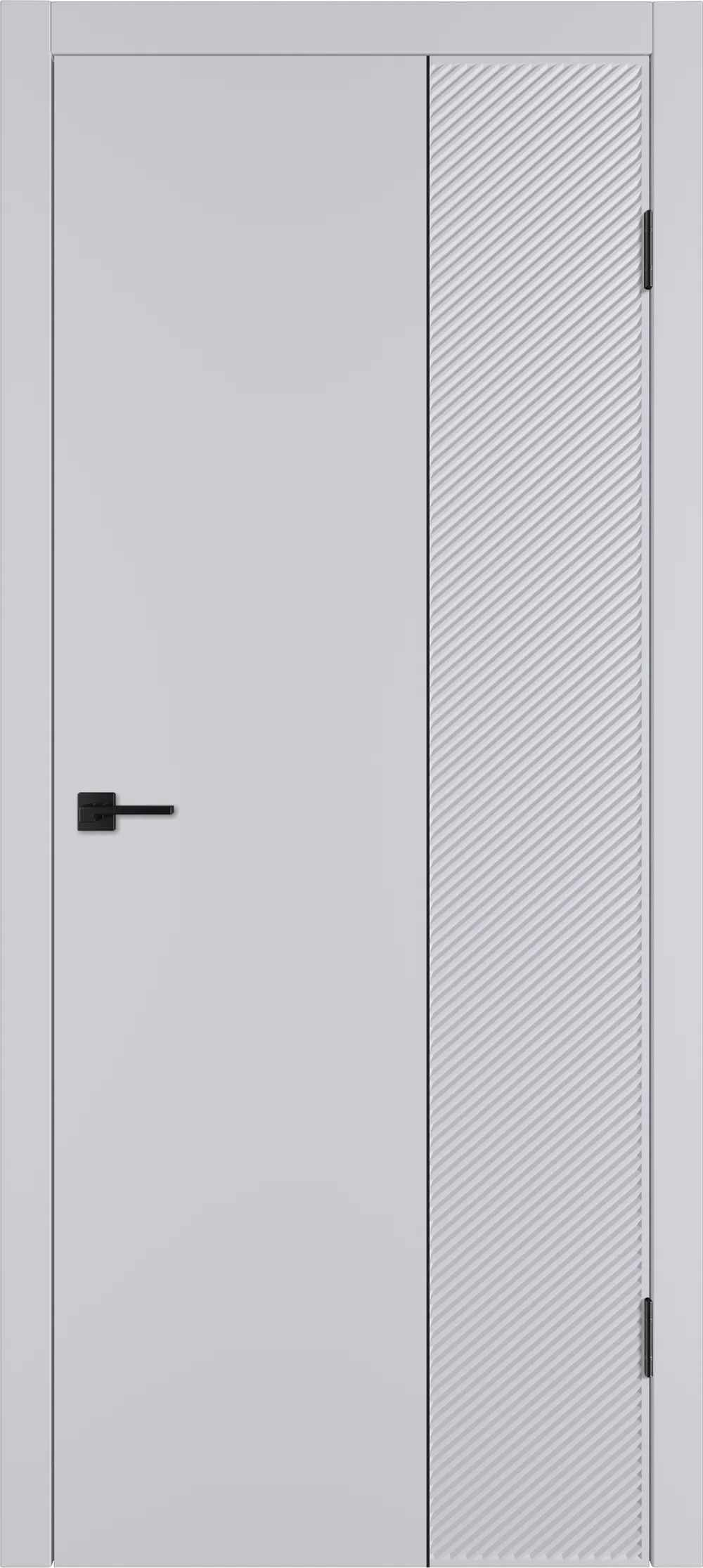 Integra 26.2 ДГ 800*2000 Светло-серая эмаль Молдинг Черный