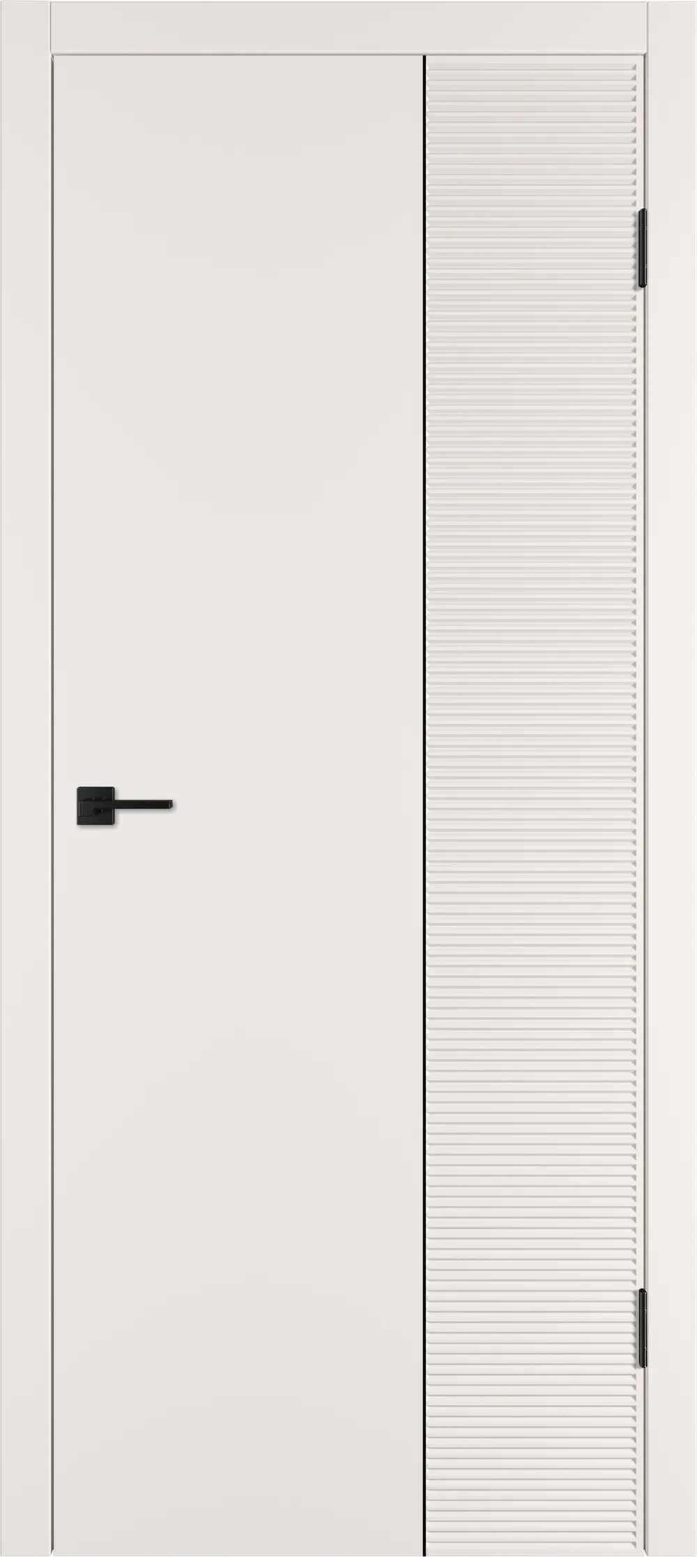 Integra 28.2 ДГ 800*2000 Слоновая кость эмаль Молдинг Черный