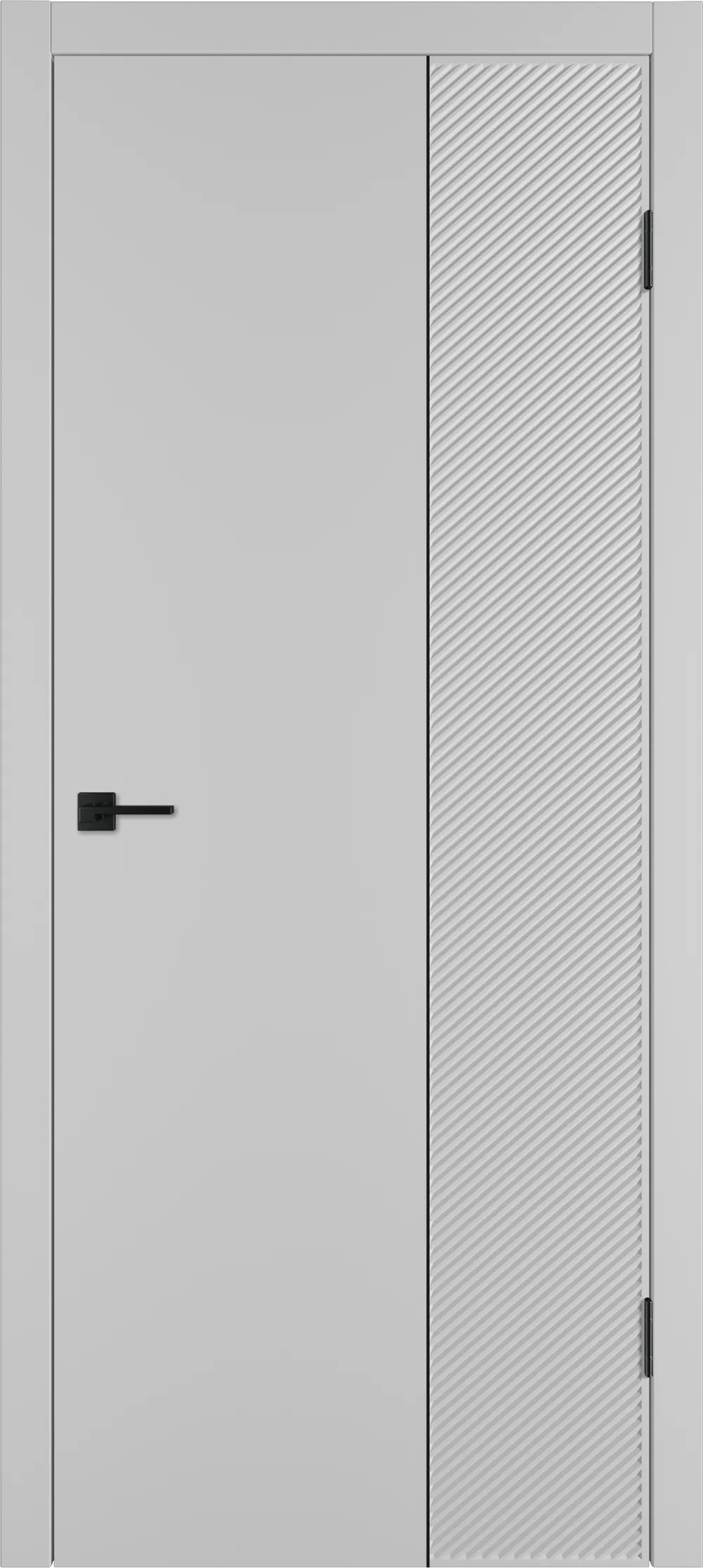 Integra 26.2 ДГ 800*2000 Серебро эмаль Молдинг Черный