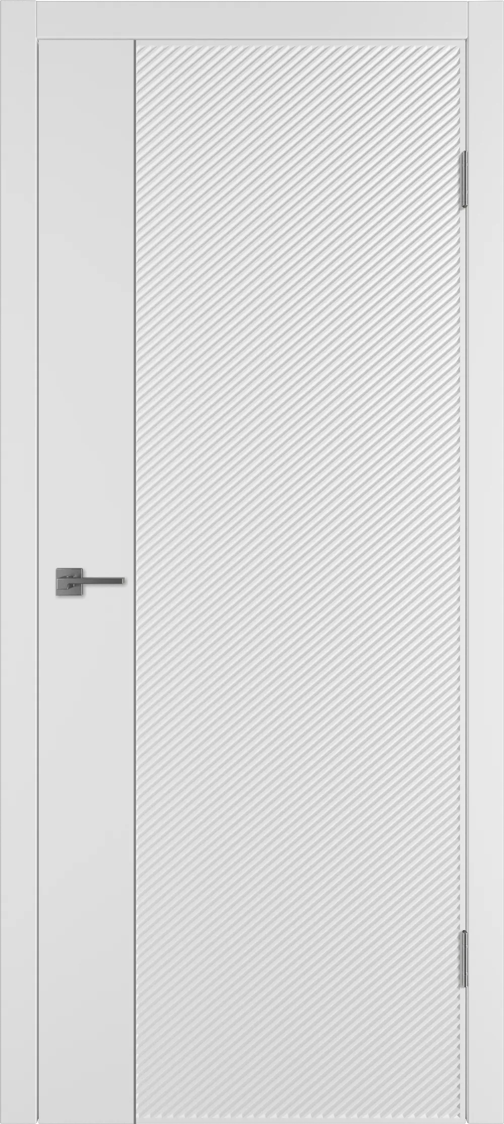 Integra 26.1 ДГ 800*2000 Белая эмаль Молдинг Серебро