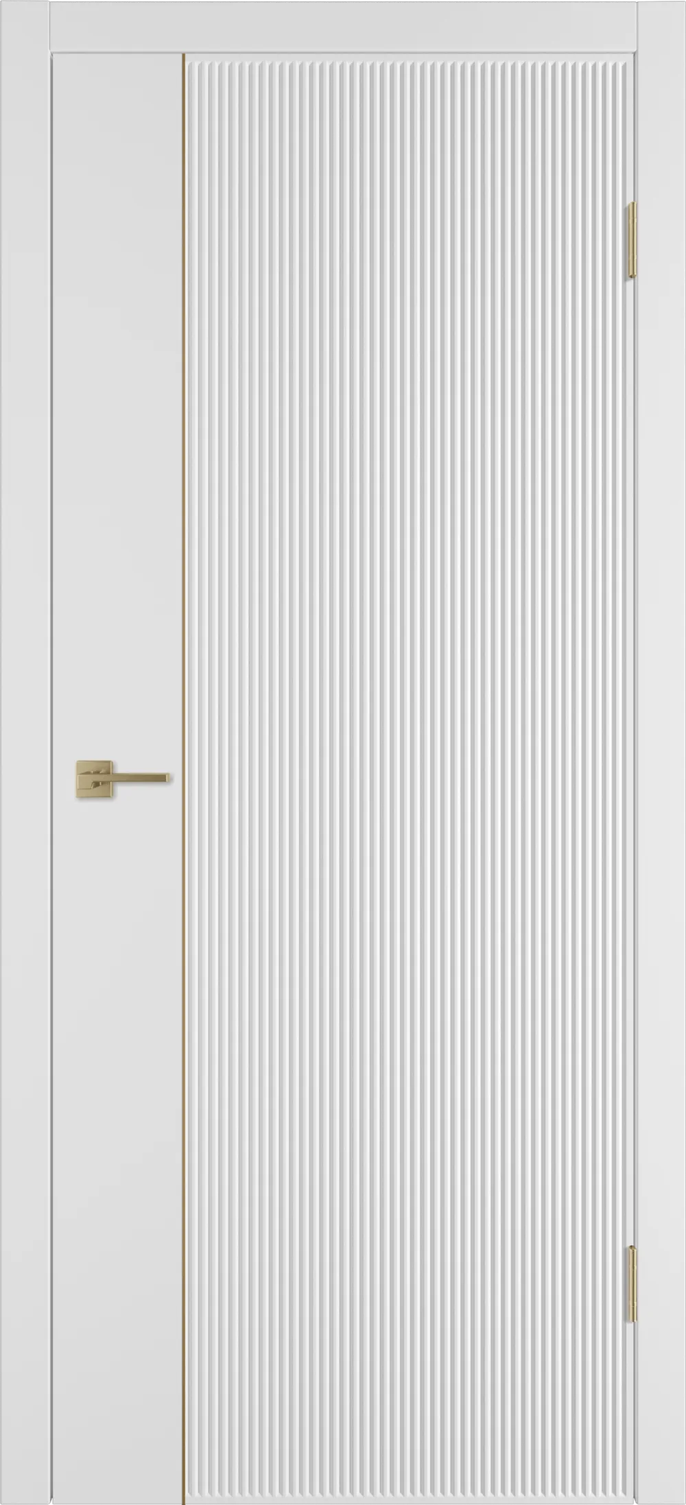 Integra 27.1 ДГ 800*2000 Белая эмаль Молдинг Золото