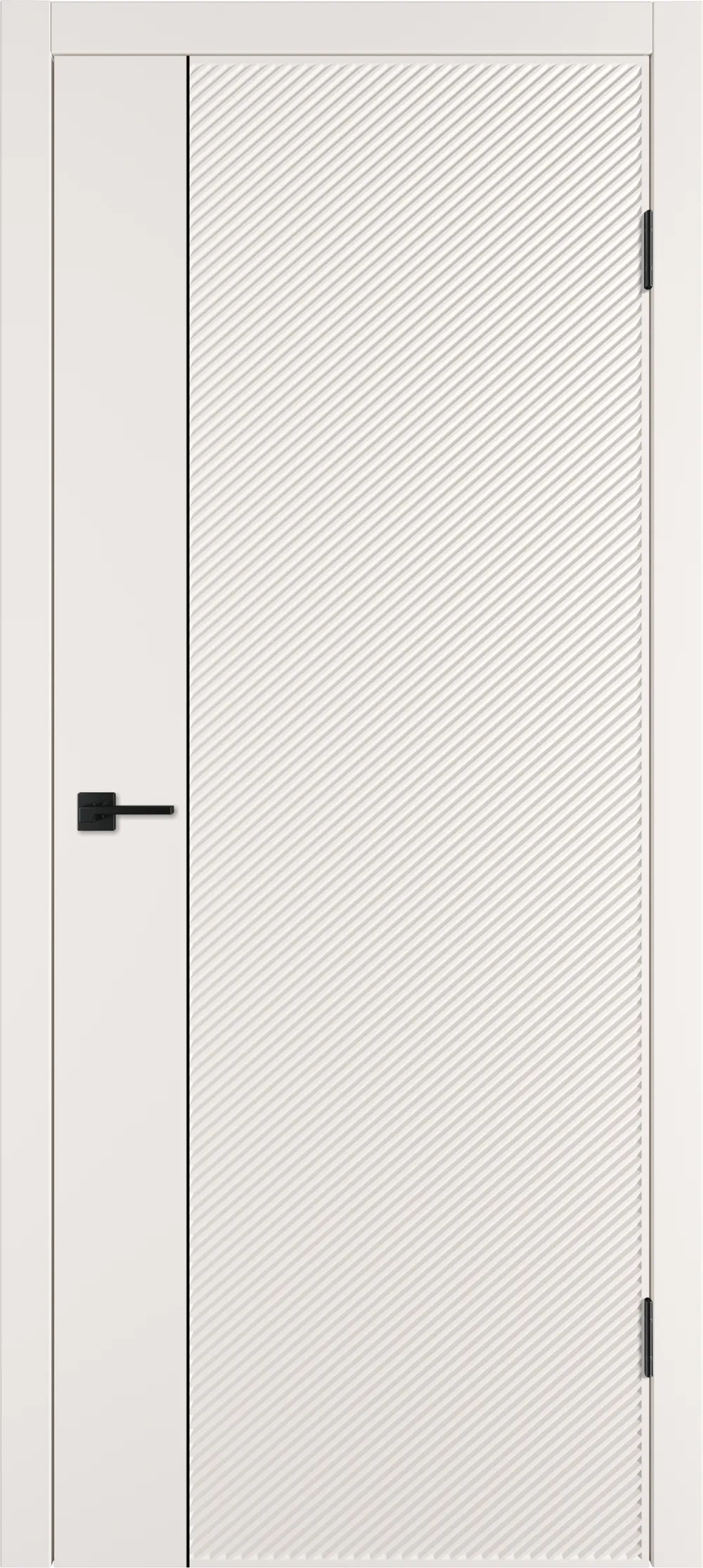 Integra 26.1 ДГ 800*2000 Слоновая кость эмаль Молдинг Черный