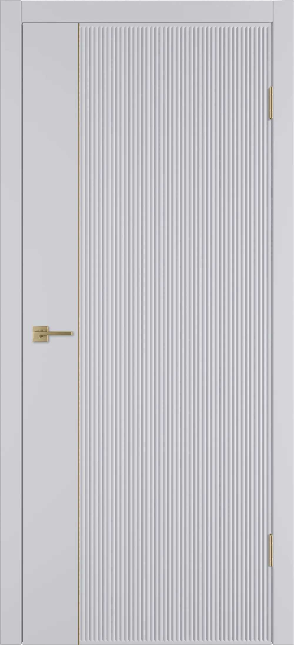 Integra 27.1 ДГ 800*2000 Светло-серая эмаль Молдинг Золото