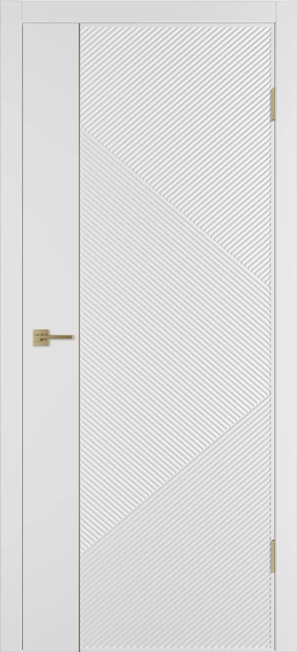 Integra 25.1 ДГ 800*2000 Белая эмаль Молдинг Золото