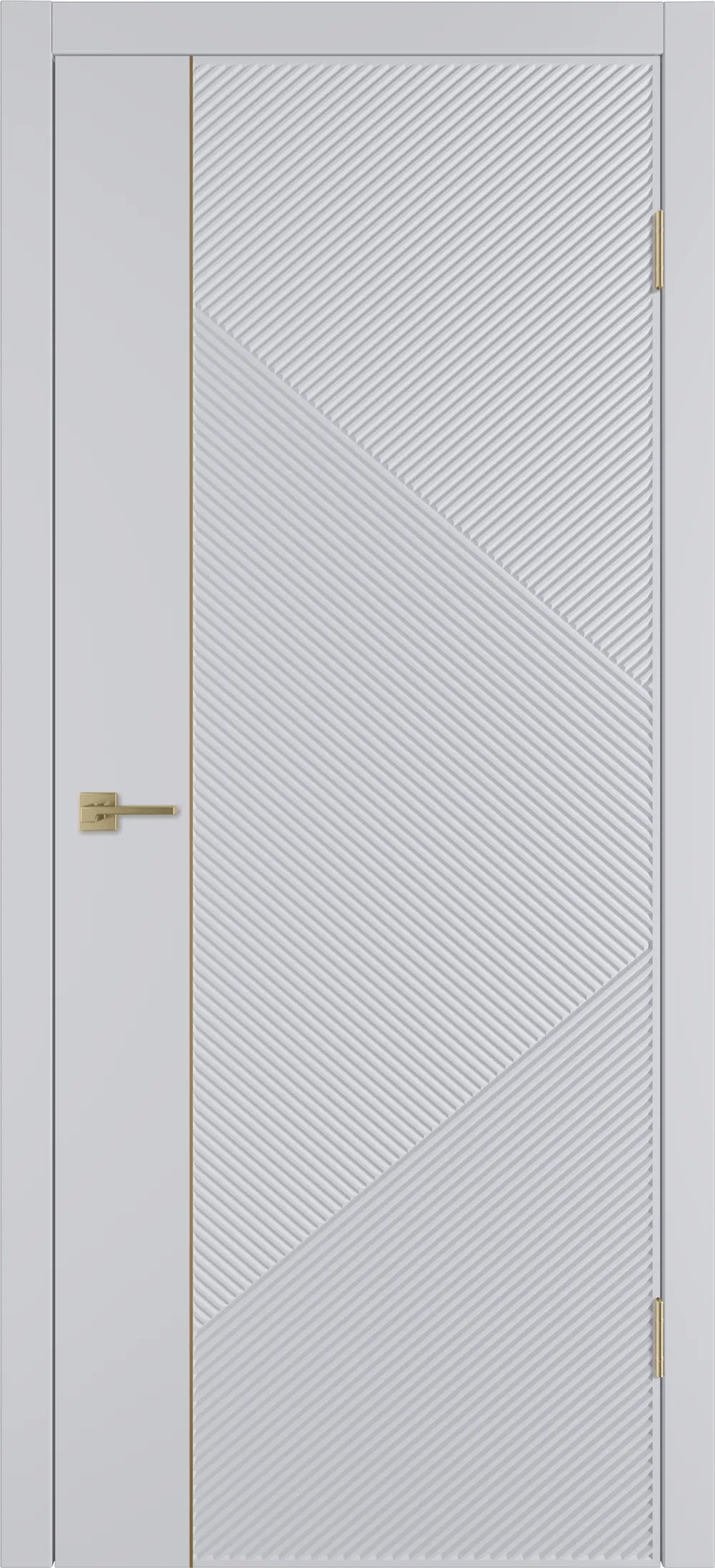 Integra 25.1 ДГ 800*2000 Светло-серая эмаль Молдинг Золото