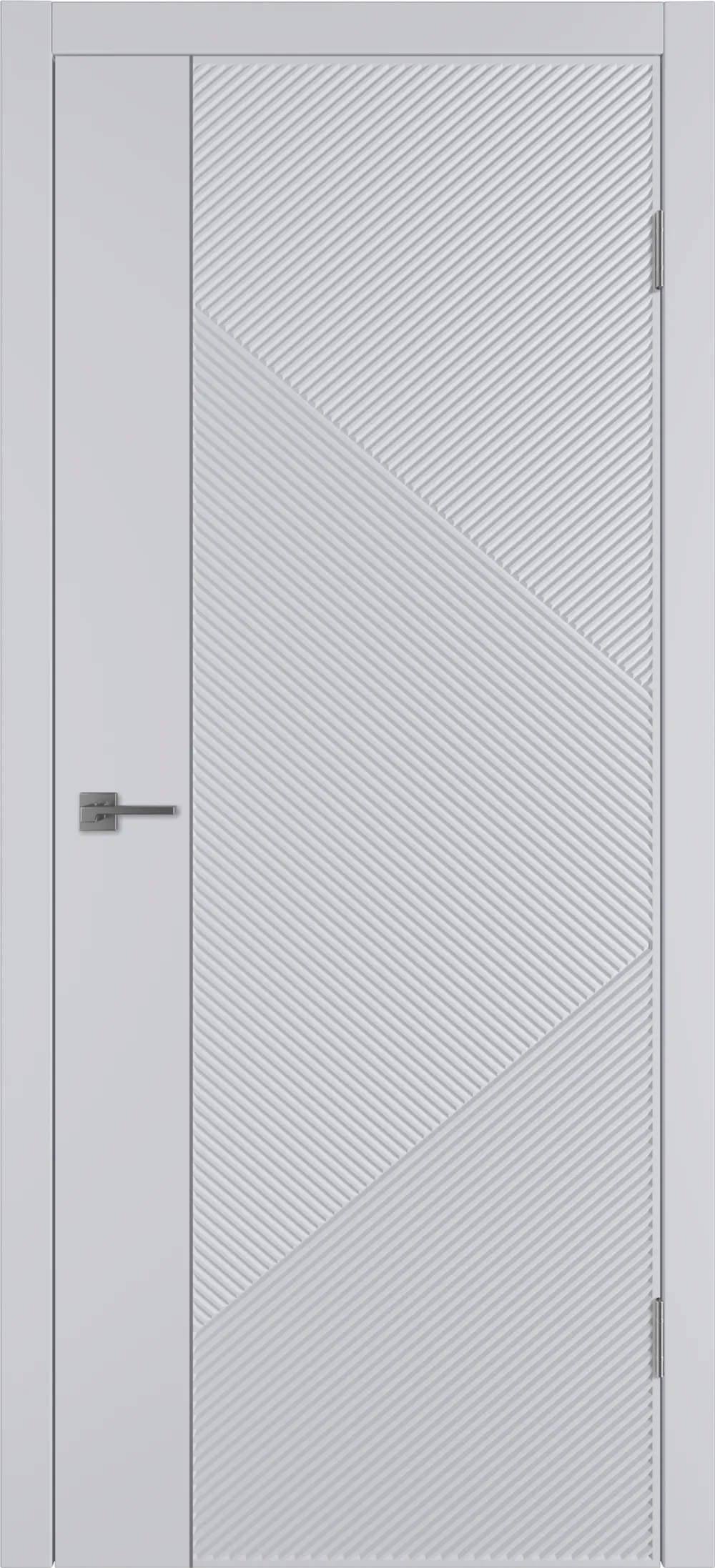 Integra 25.1 ДГ 800*2000 Светло-серая эмаль Молдинг Серебро