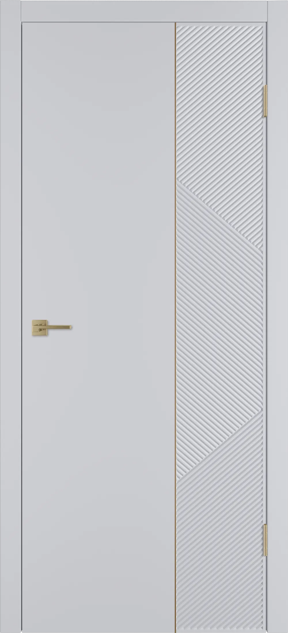 Integra 25.2 ДГ 800*2000 Светло-серая эмаль Молдинг Золото