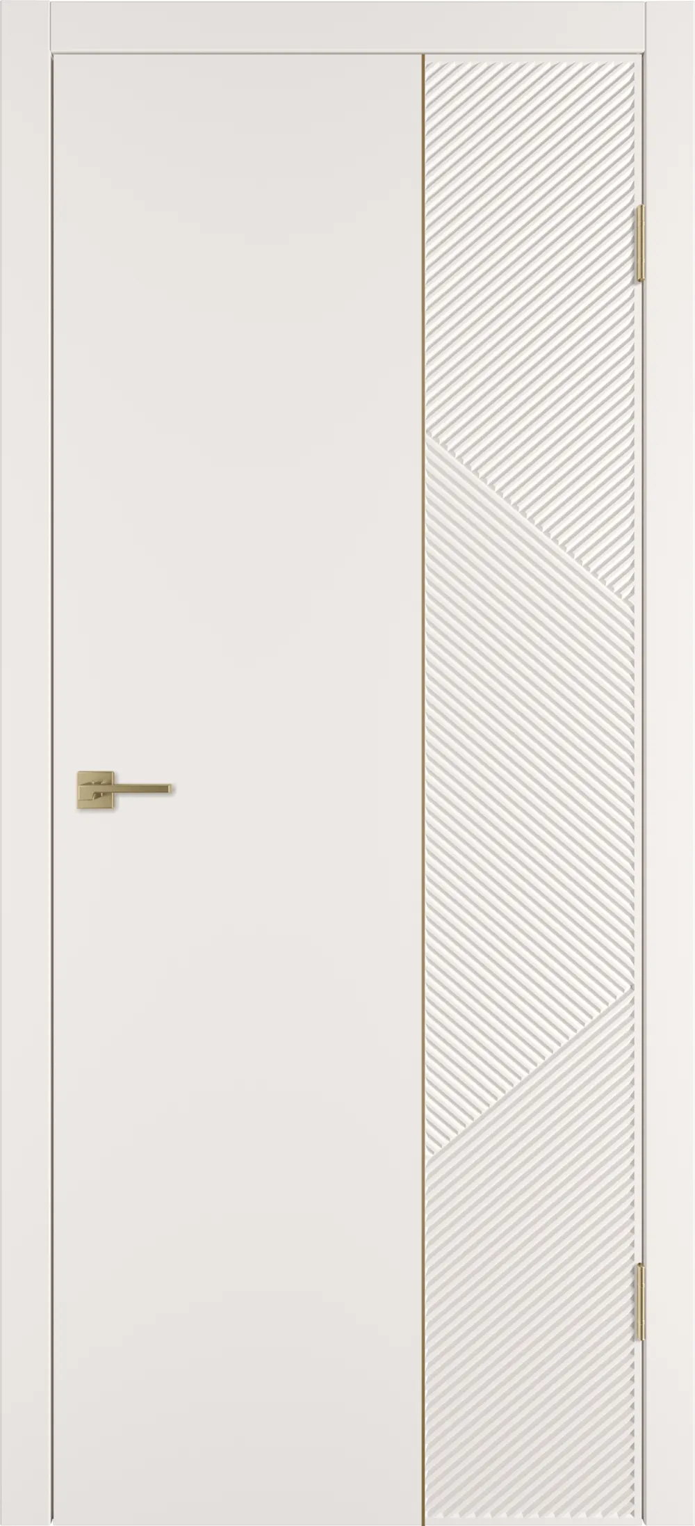 Integra 25.2 ДГ 800*2000 Слоновая кость эмаль Молдинг Золото