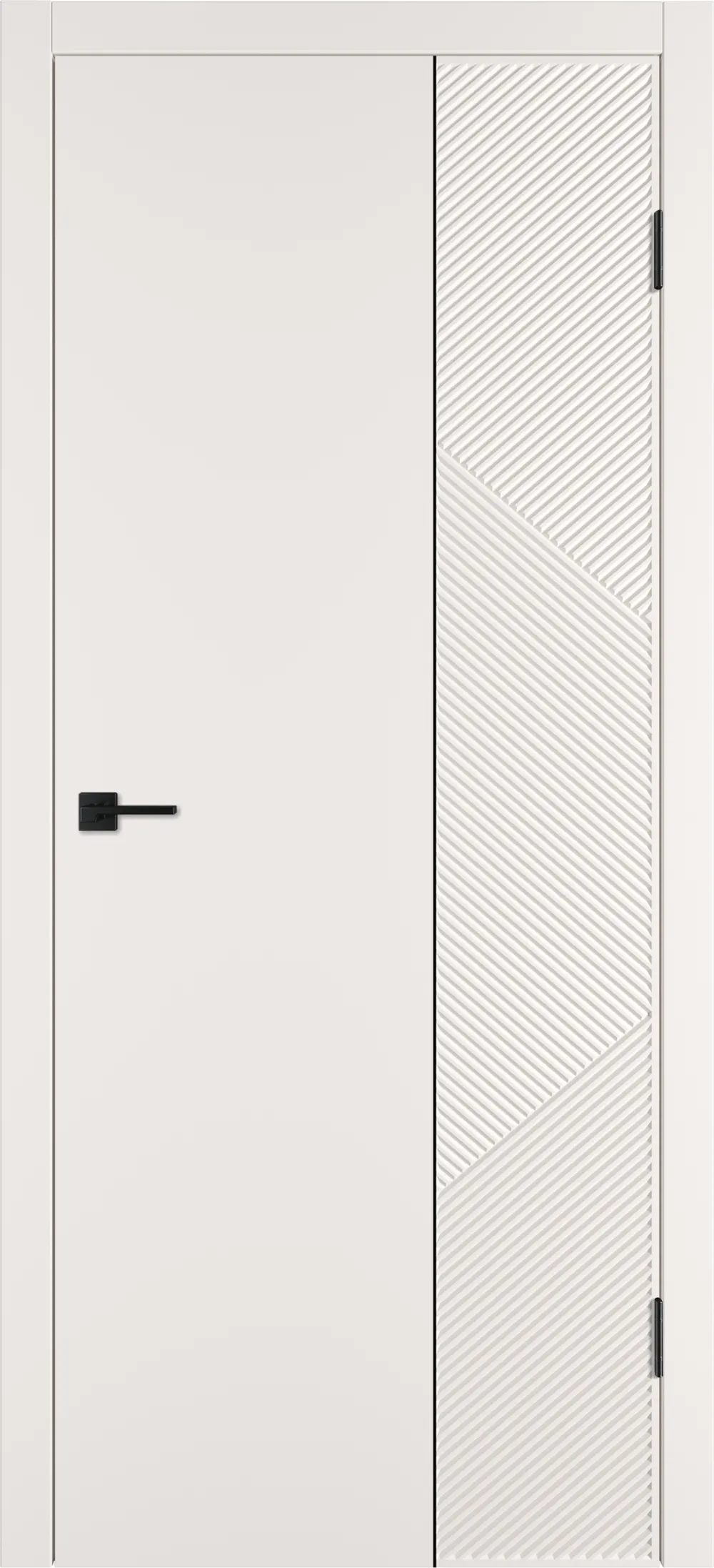 Integra 25.2 ДГ 800*2000 Слоновая кость эмаль Молдинг Черный