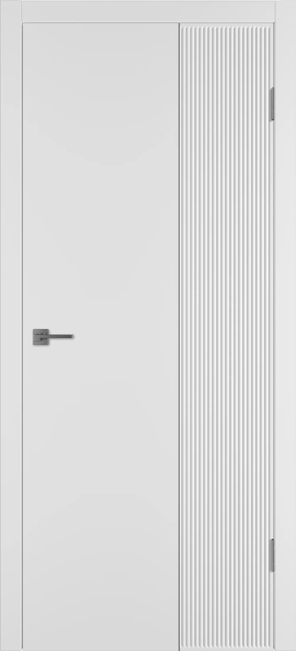 Integra 27.2 ДГ 800*2000 Белая эмаль Молдинг Серебро
