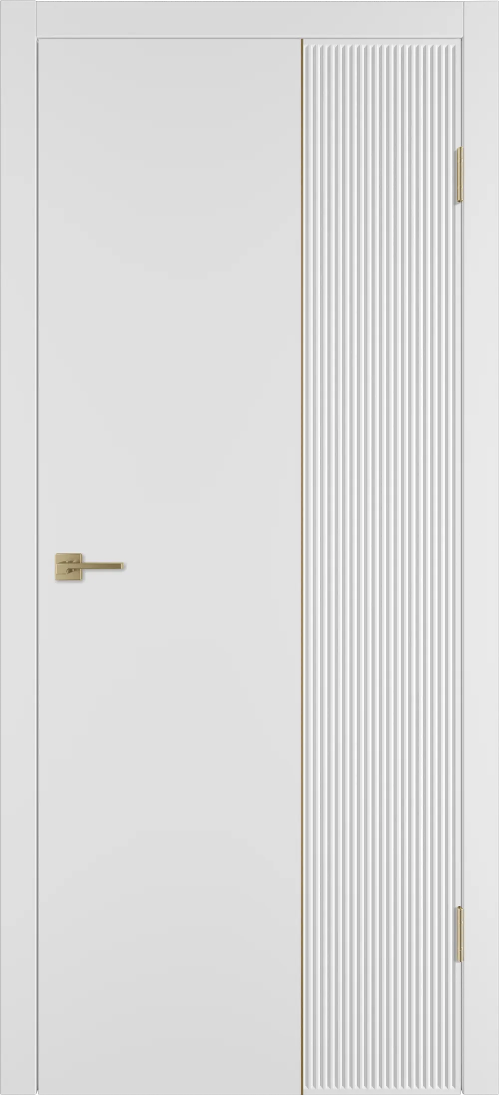 Integra 27.2 ДГ 800*2000 Белая эмаль Молдинг Золото