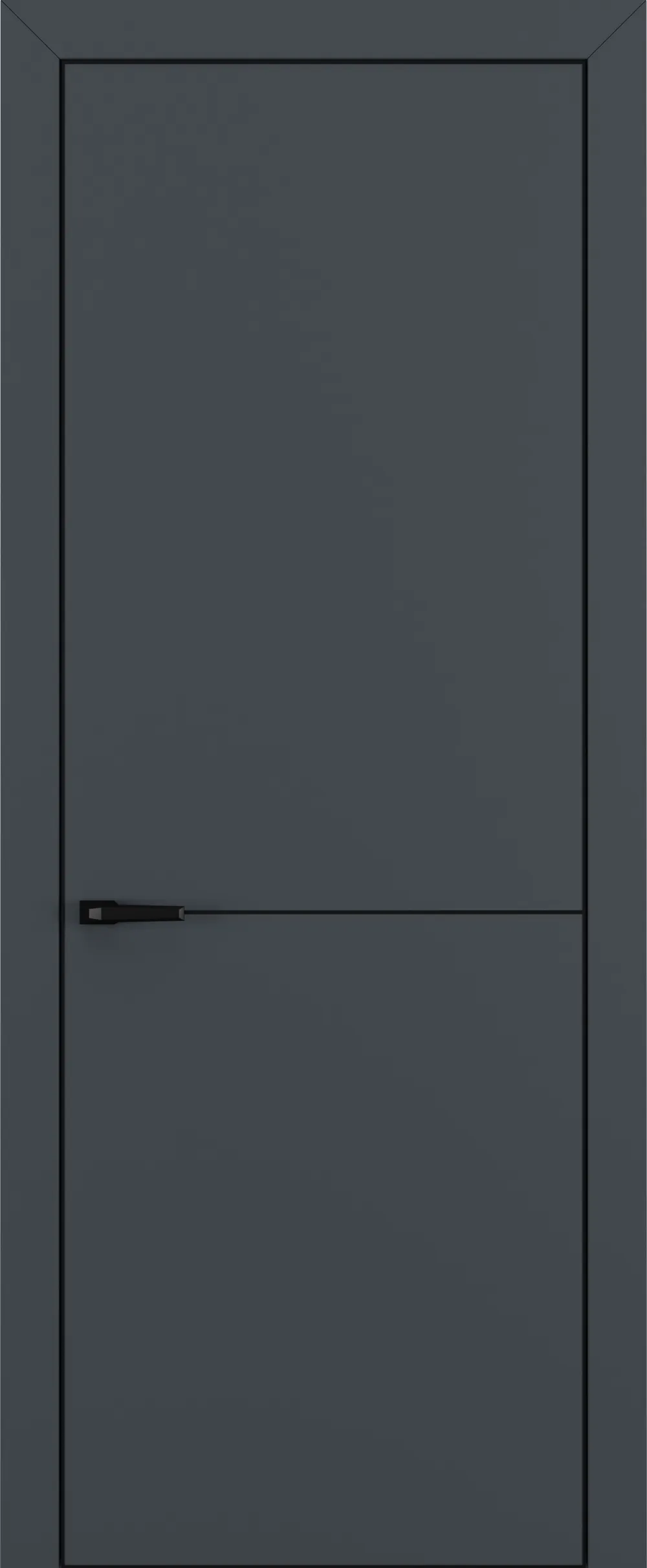 Квалитет К10 800*2000 Графит премьер мат ALU Черная с 4-х молдинг черный (Mb) зпп Eclipse 3.0 под 2 петли зпз 196 REVERS L