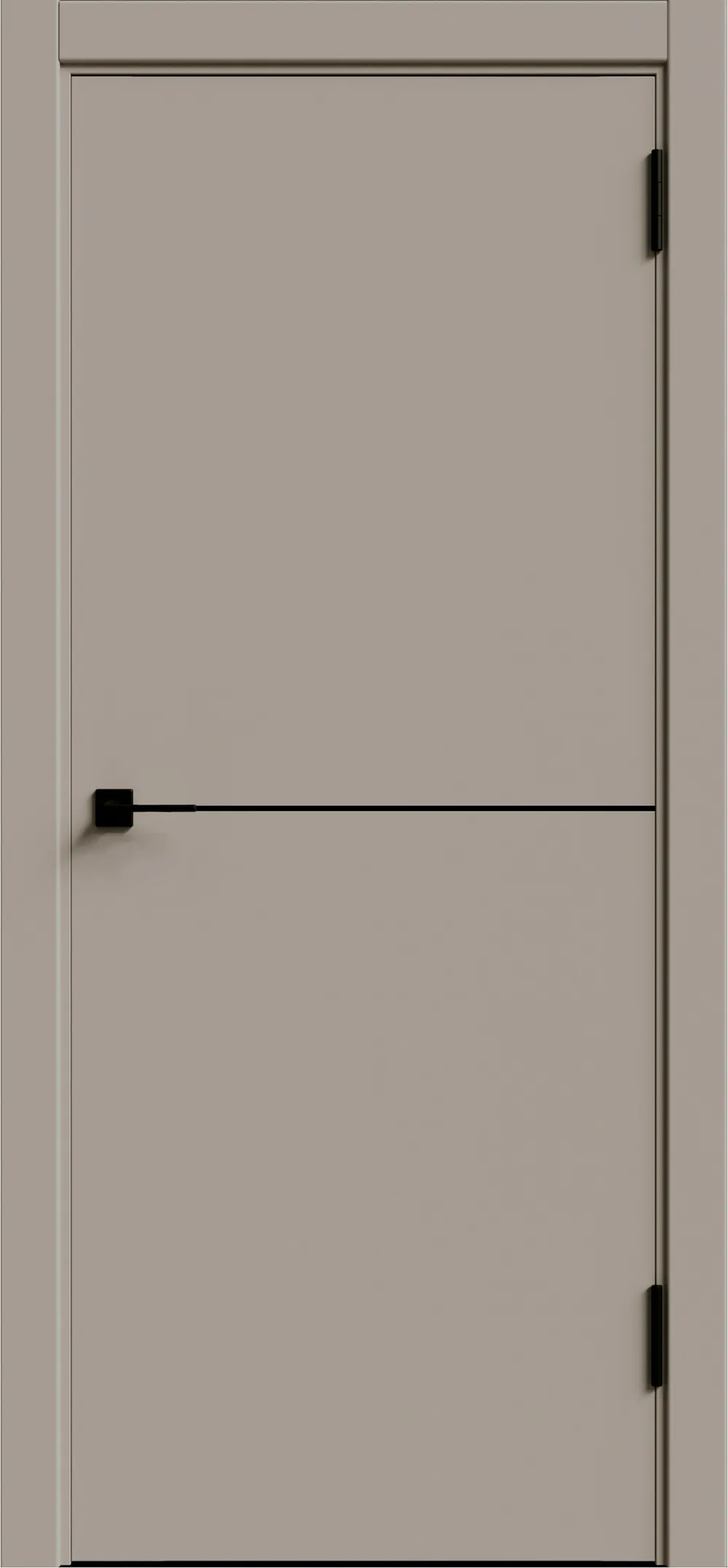 KM 1 ДГ 800*2000 Крим ABS черная с 4-х сторон молдинг ALU Черный