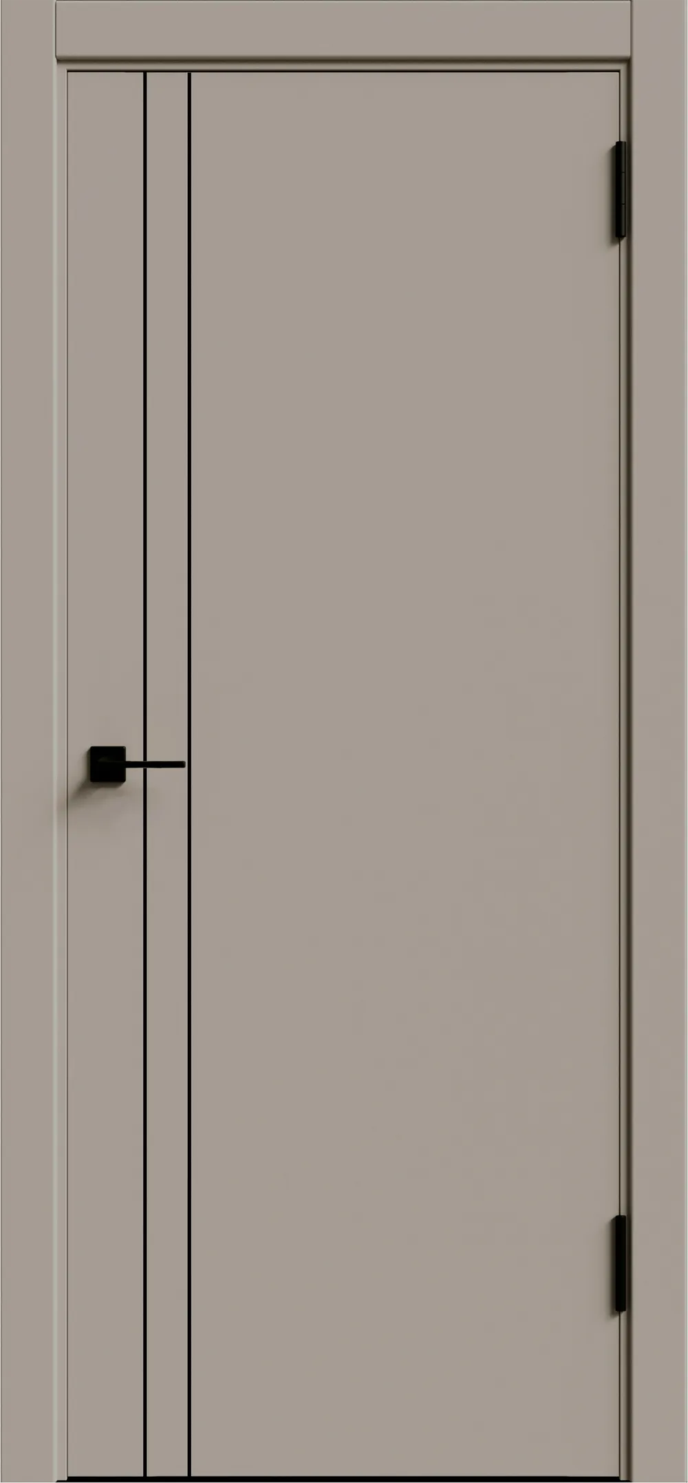 KM 2 ДГ 800*2000 Крим ABS черная с 4-х сторон молдинг ALU Черный