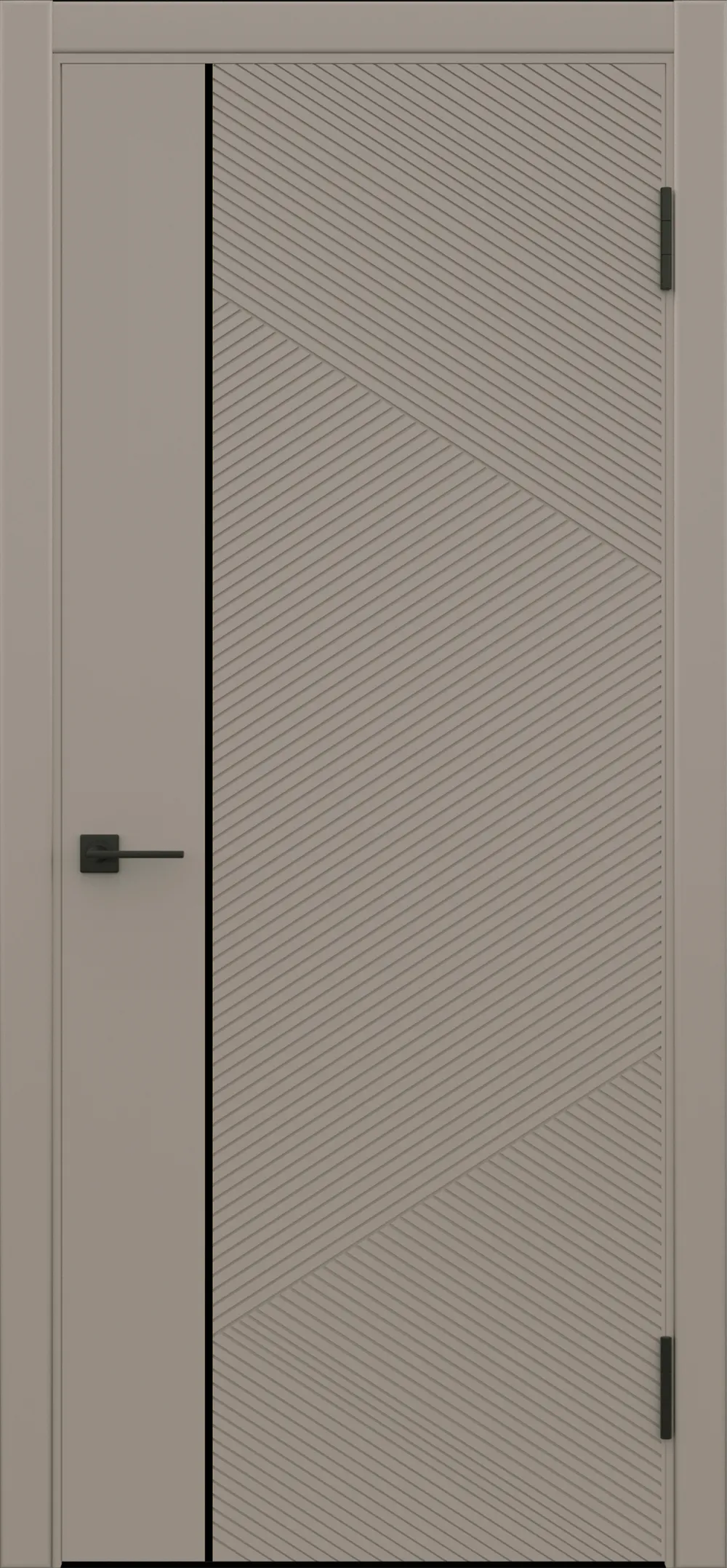 PM 6 ДГ 800*2000 Крим ABS черная с 2-х сторон молдинг ALU Черный