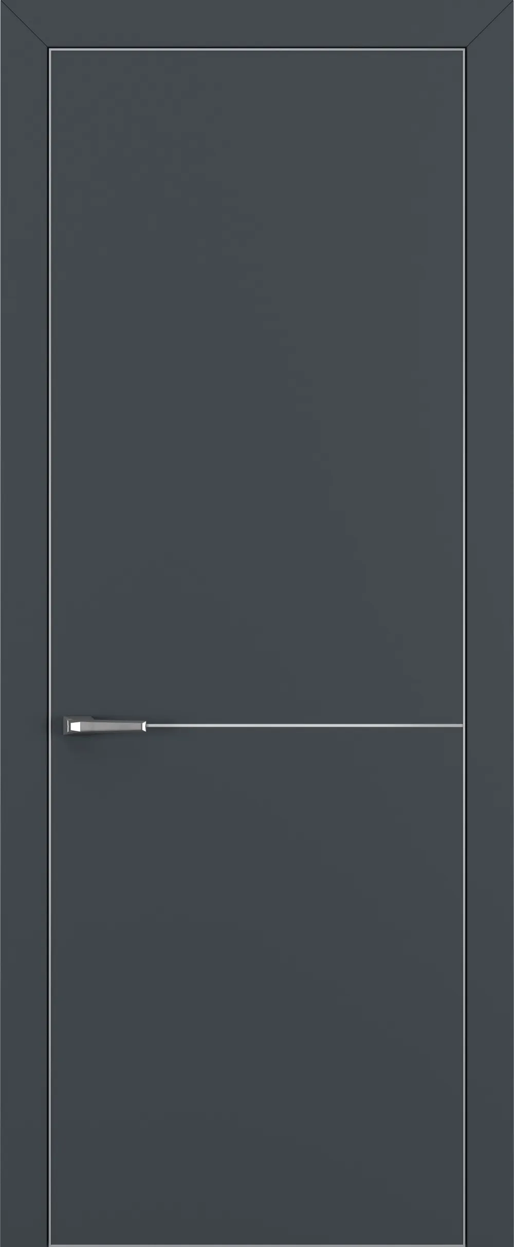 Квалитет К10 800*2000 Графит премьер мат ALU Серая с 4-х молдинг серебро (Mh)