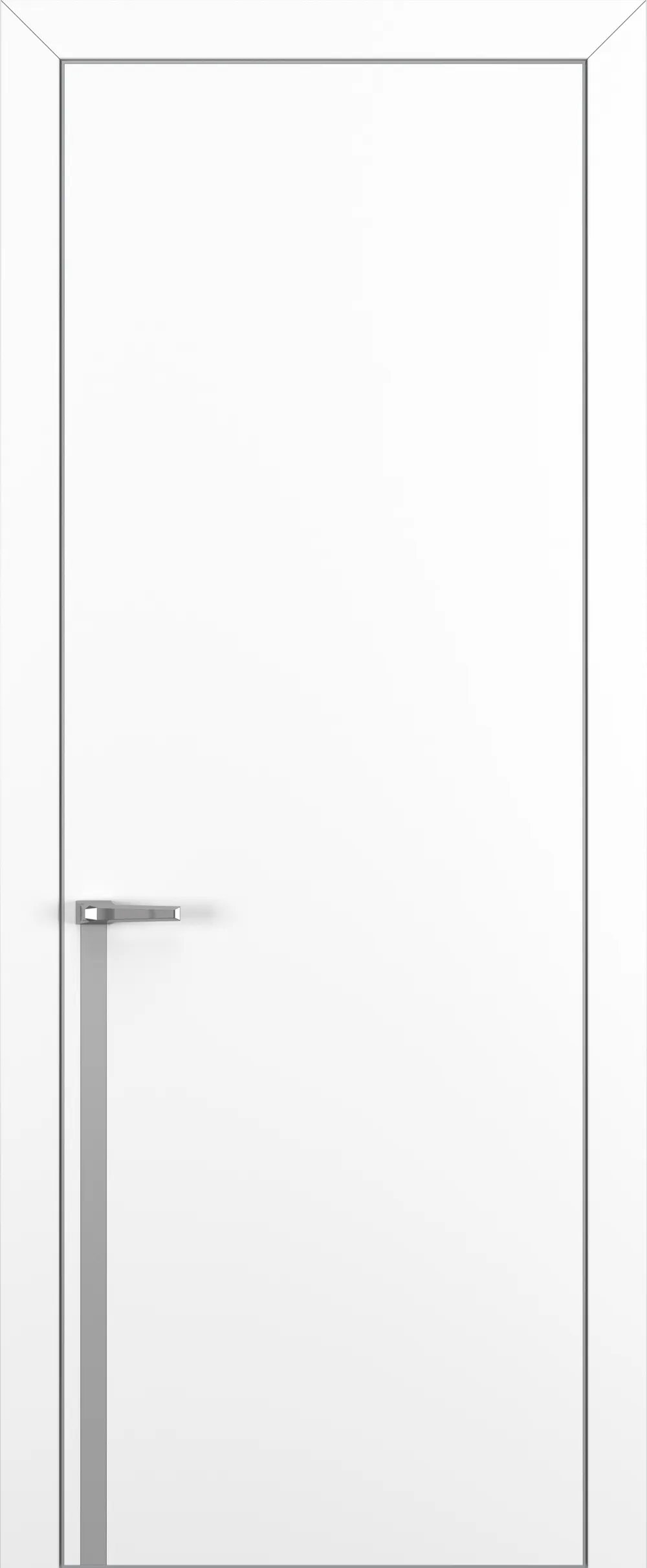 Квалитет К21 800*2000 Белый матовый ALU Серая с 4-х молдинг серебро (Mh)