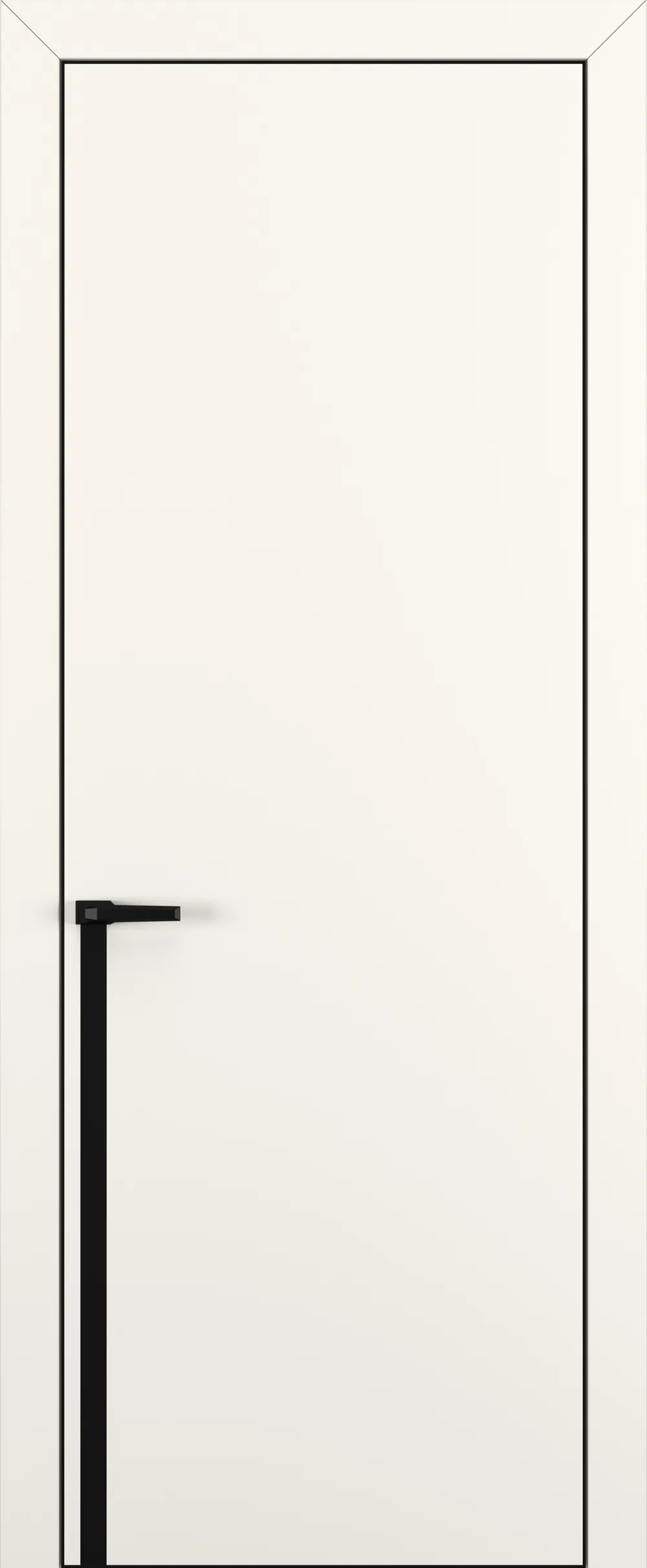 Квалитет К21 800*2000 Молочный матовый ALU Черная с 4-х молдинг черный (Mb)