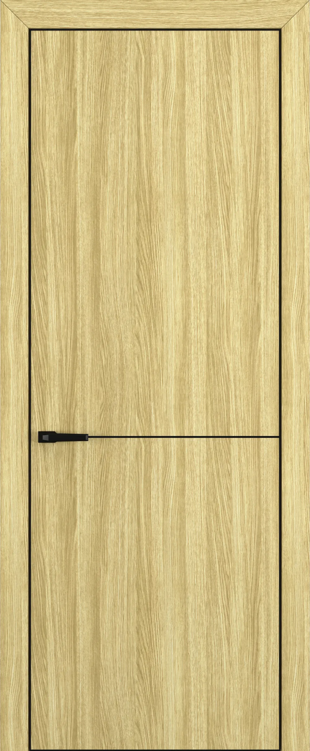 Квалитет К10 800*2000 Дуб натуральный ALU Черная с 4-х молдинг черный (Mb)