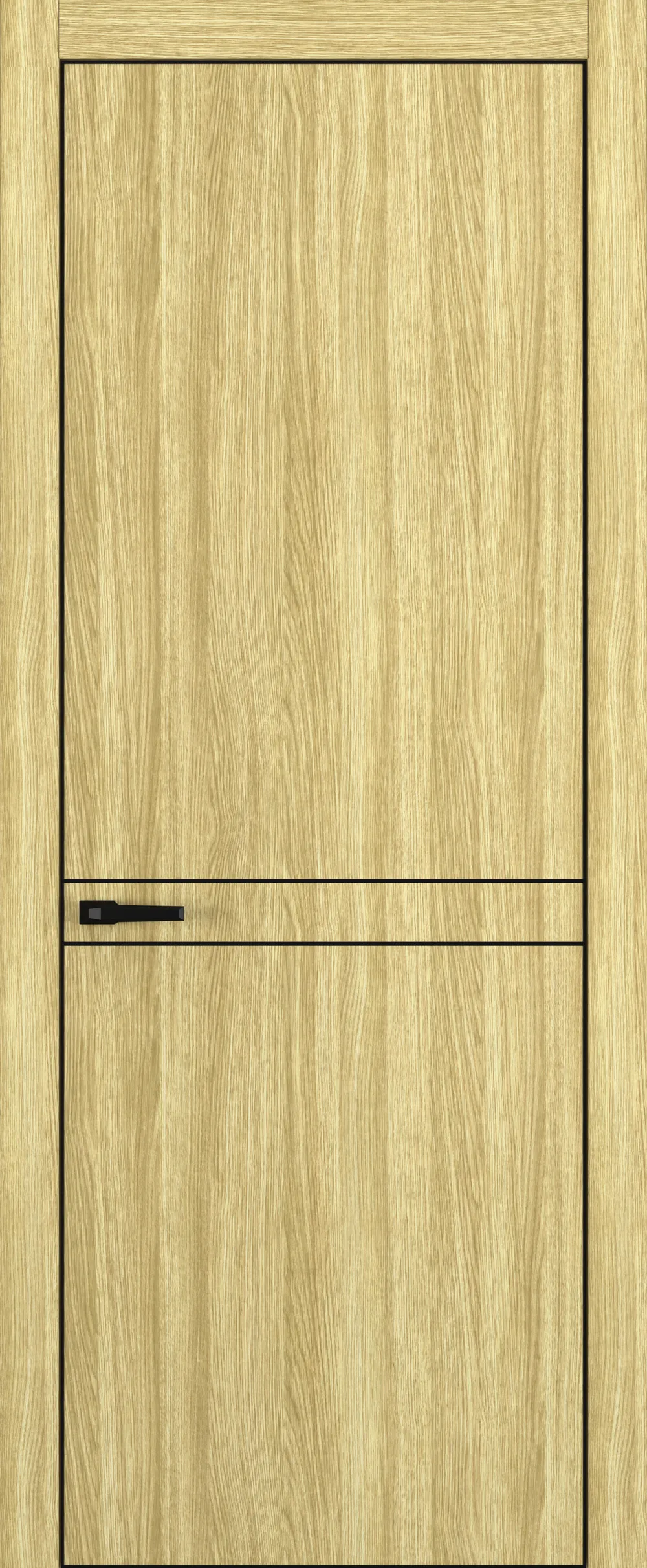 Квалитет К13 800*2000 Дуб натуральный ALU Черная с 4-х молдинг черный (Mb)