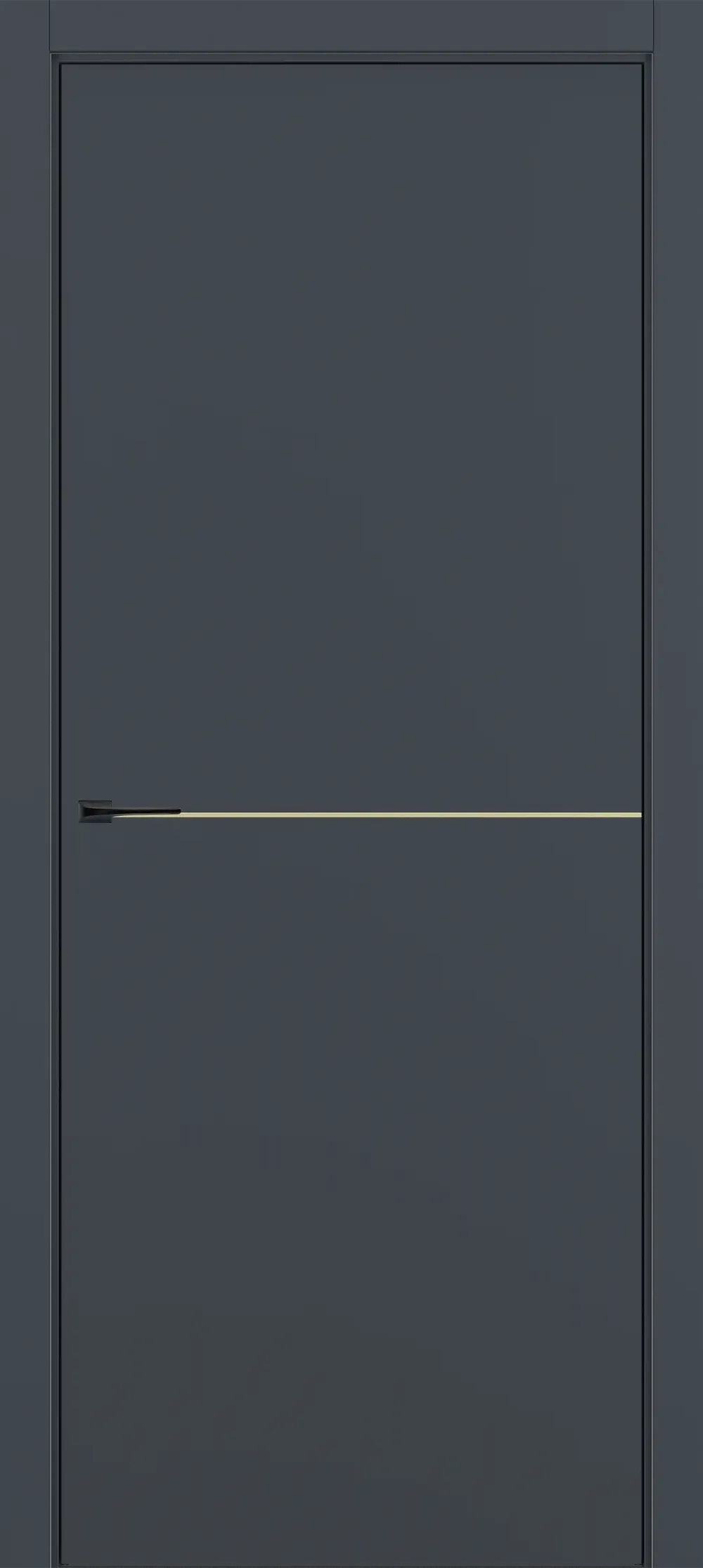 Квалитет К10 800*2000 Графит премьер мат ALU Черная с 4-х молдинг золото (Mg)