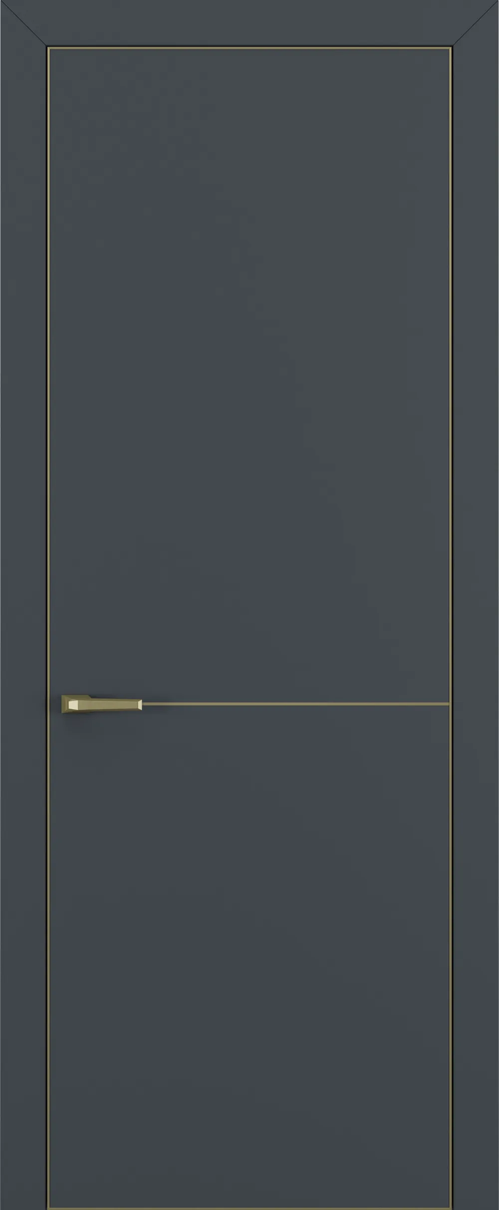 Квалитет К10 800*2000 Графит премьер мат ALU Золотая с 4-х молдинг серебро (Mh)